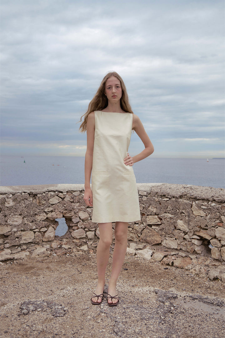 PAJA Women's Dupion Silk Dress with Bows - Corn Yellow