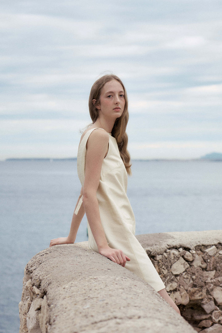 PAJA Women's Dupion Silk Dress with Bows - Corn Yellow