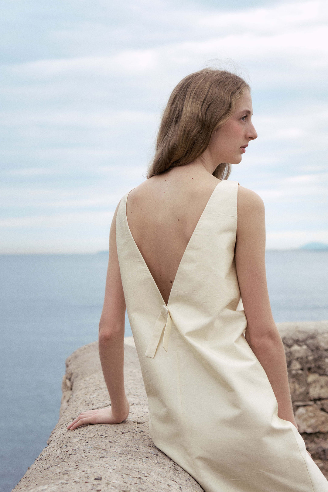 PAJA Women's Dupion Silk Dress with Bows - Corn Yellow