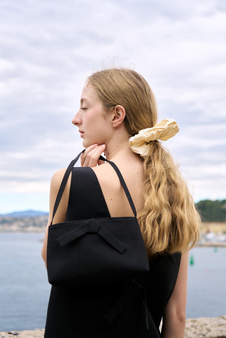 PAJA Berries Bow Dupion Silk Bag - Midnight Black