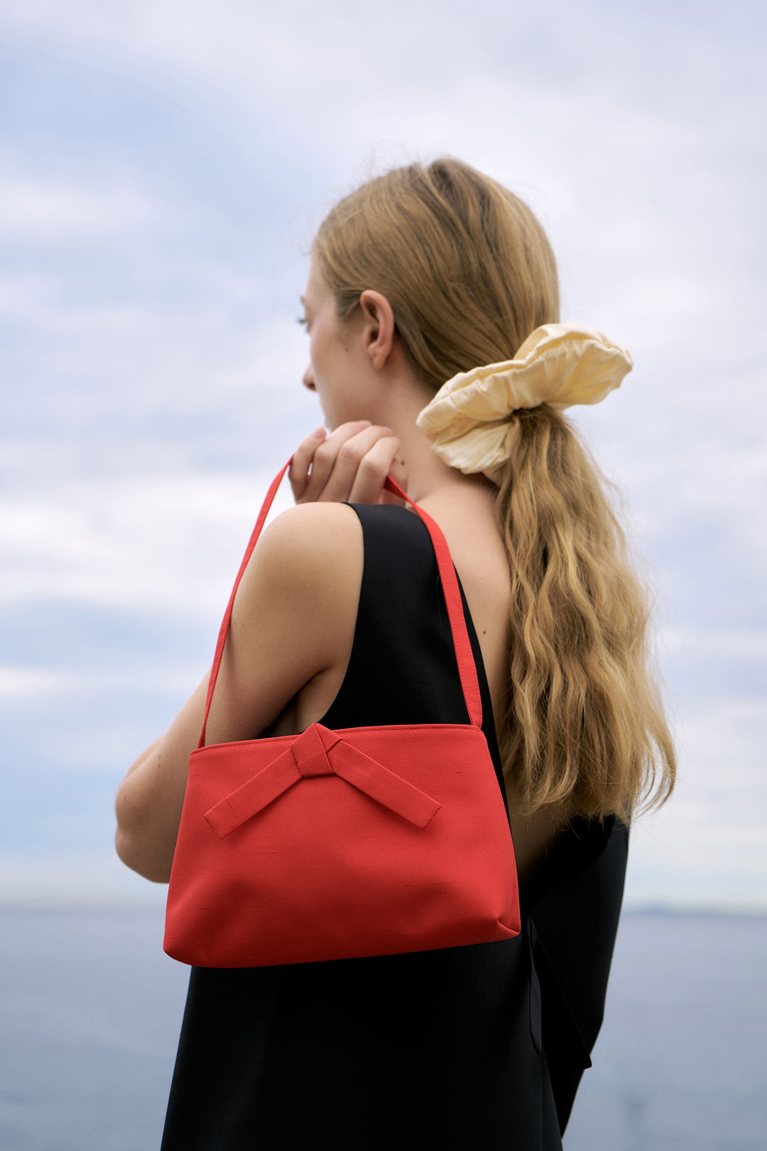 PAJA Berries Bow Dupion Silk Bag - Red