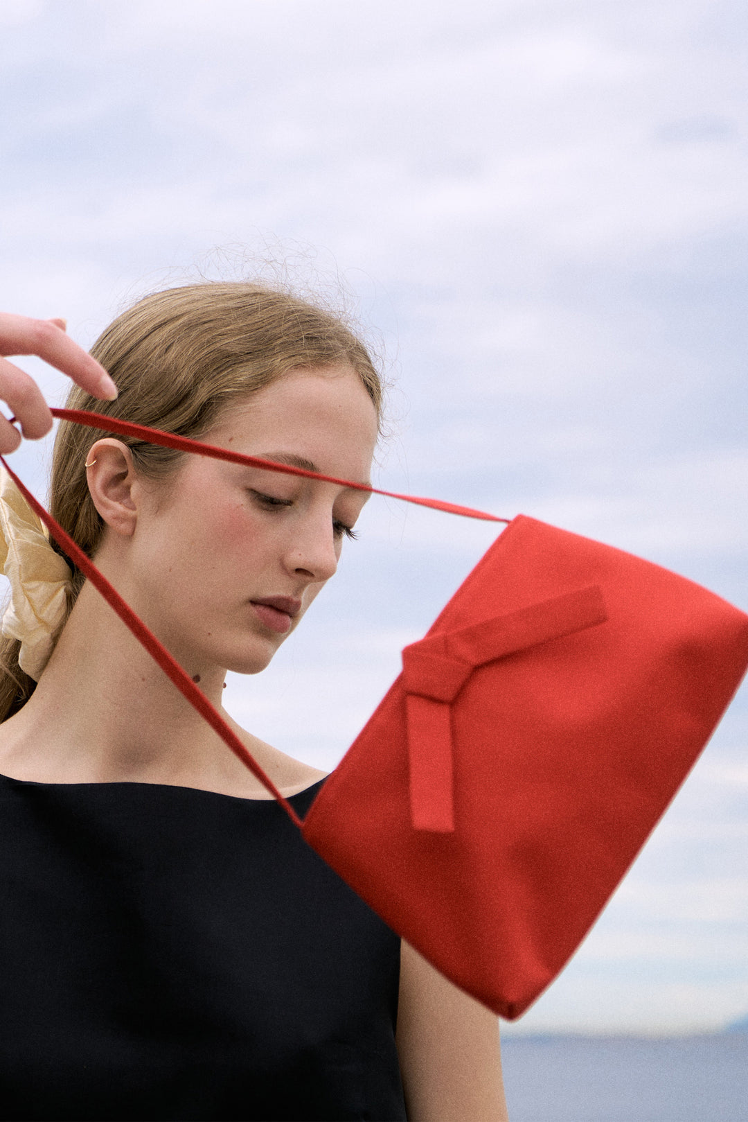 PAJA Berries Bow Dupion Silk Bag - Red