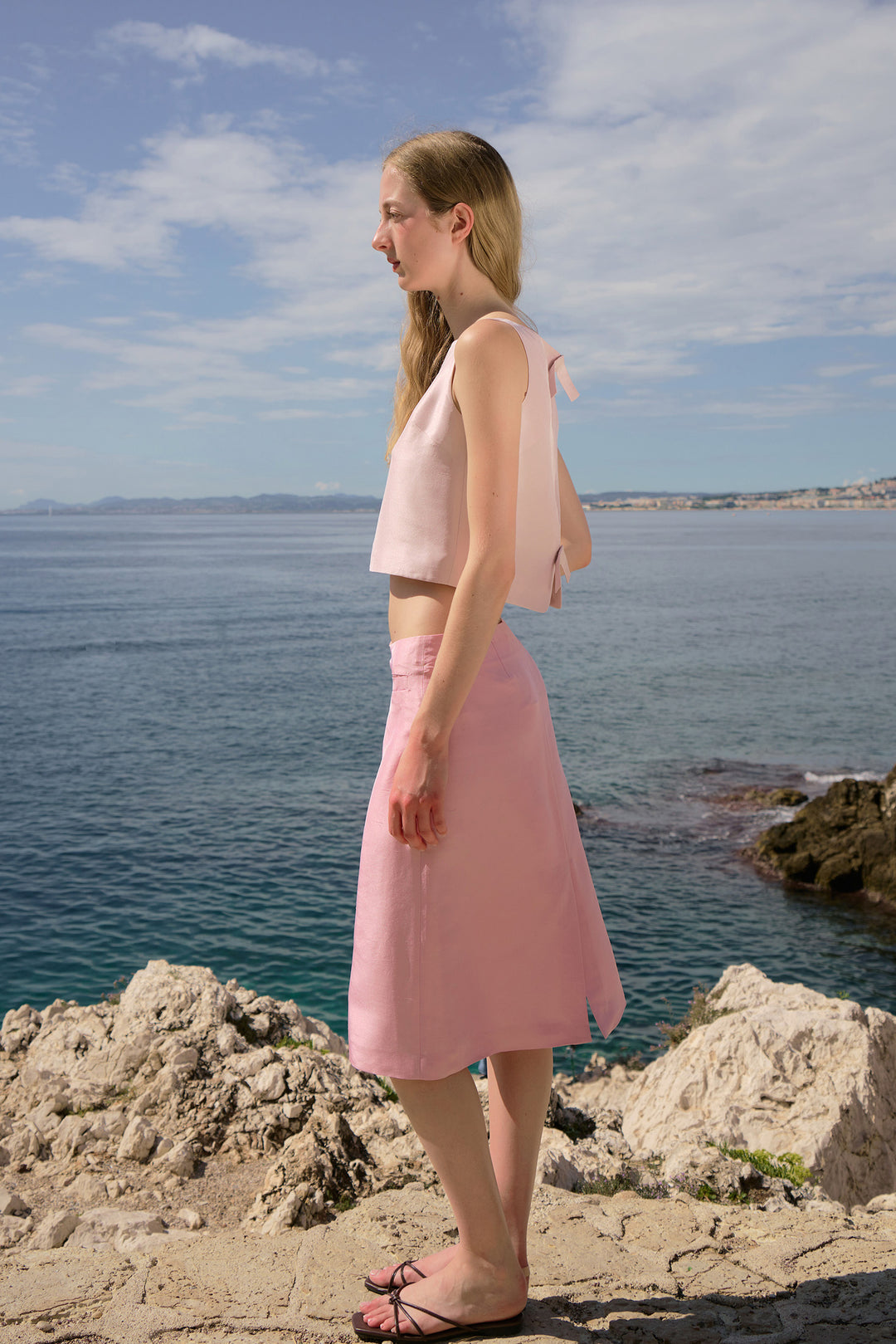 PAJA Berries Women's Dupion Silk A-Line Skirt - Pink