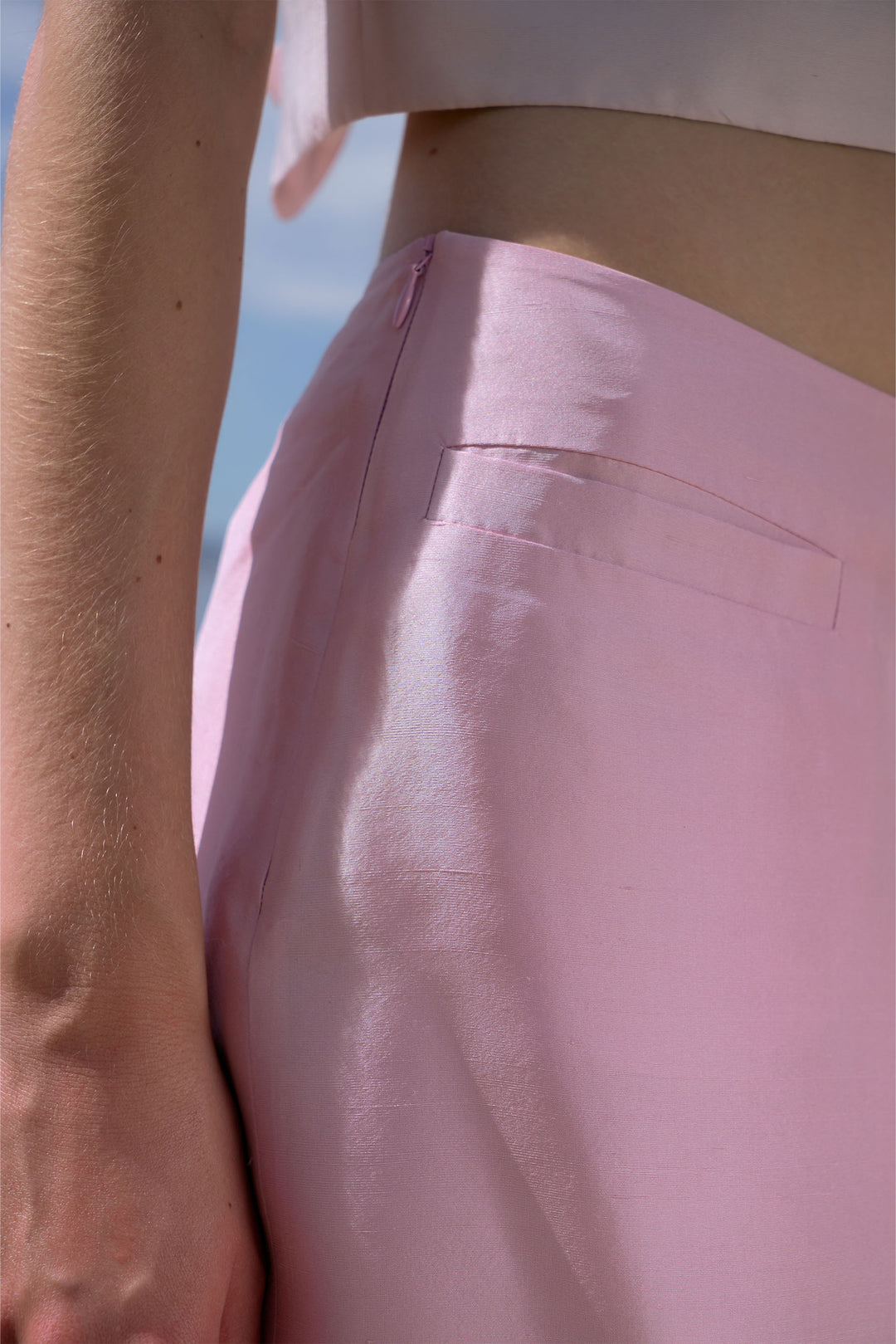 PAJA Berries Women's Dupion Silk A-Line Skirt - Pink