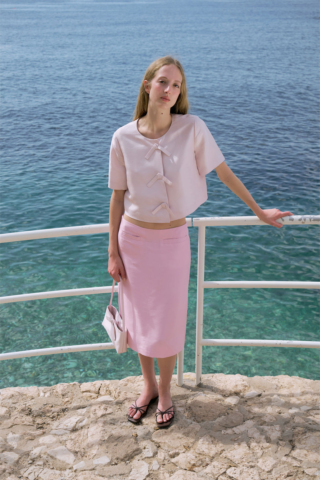 PAJA Berries Women's Dupion Silk A-Line Skirt - Pink