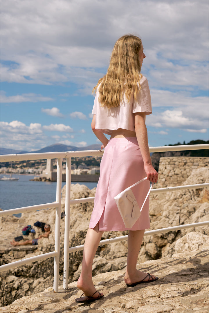 PAJA Berries Women's Dupion Silk A-Line Skirt - Pink