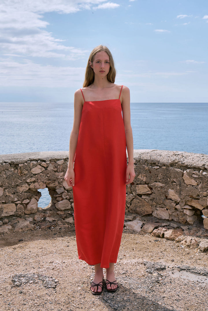 PAJA Berries Women's Dupion Silk Maxi Dress - Red