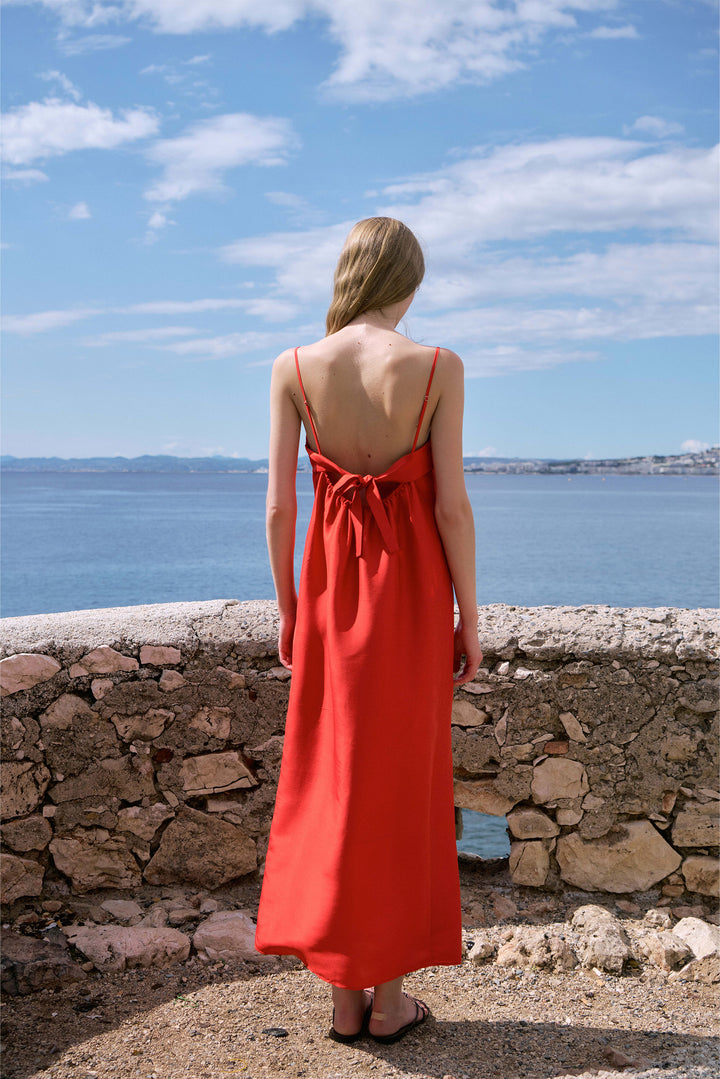 PAJA Berries Women's Dupion Silk Maxi Dress - Red