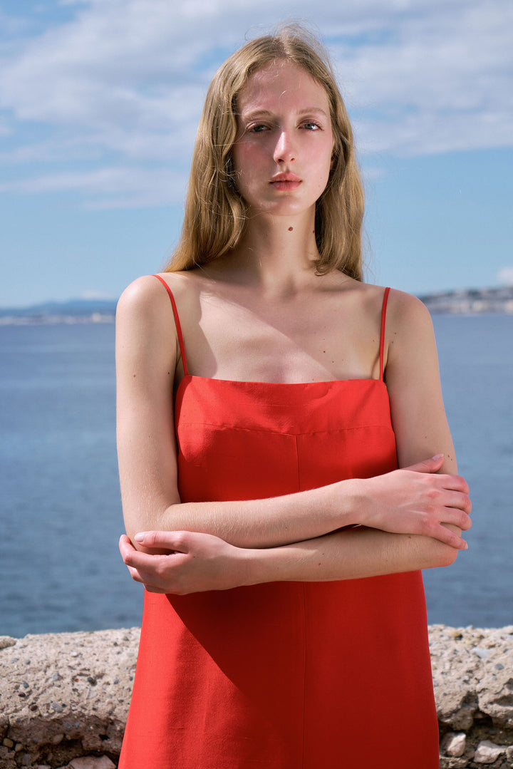 PAJA Berries Women's Dupion Silk Maxi Dress - Red