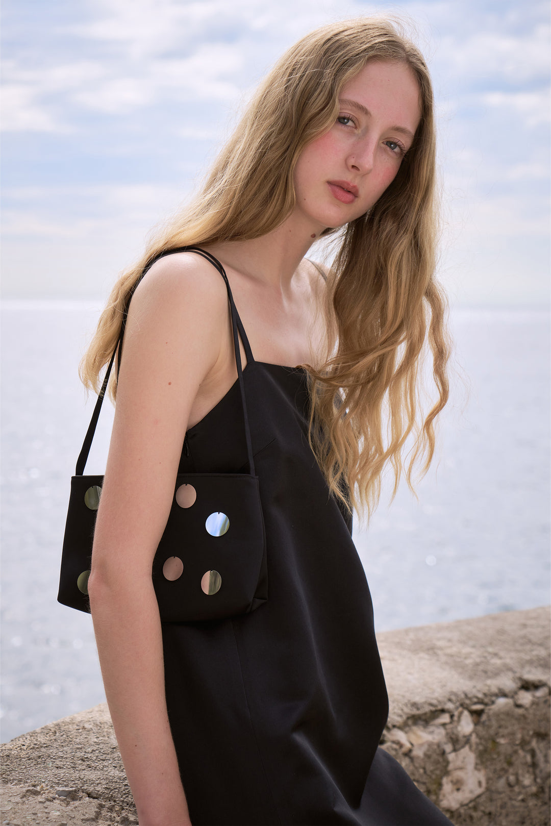 PAJA Gleam Collection Sequins Shoulder Bag - Black