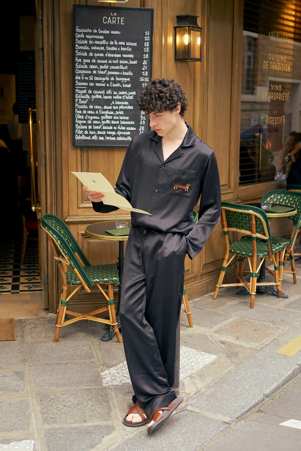 Animal Lover Box | Puppy Edition Dachshund Charm Silk Lounge Set + Sleeping Eye Mask