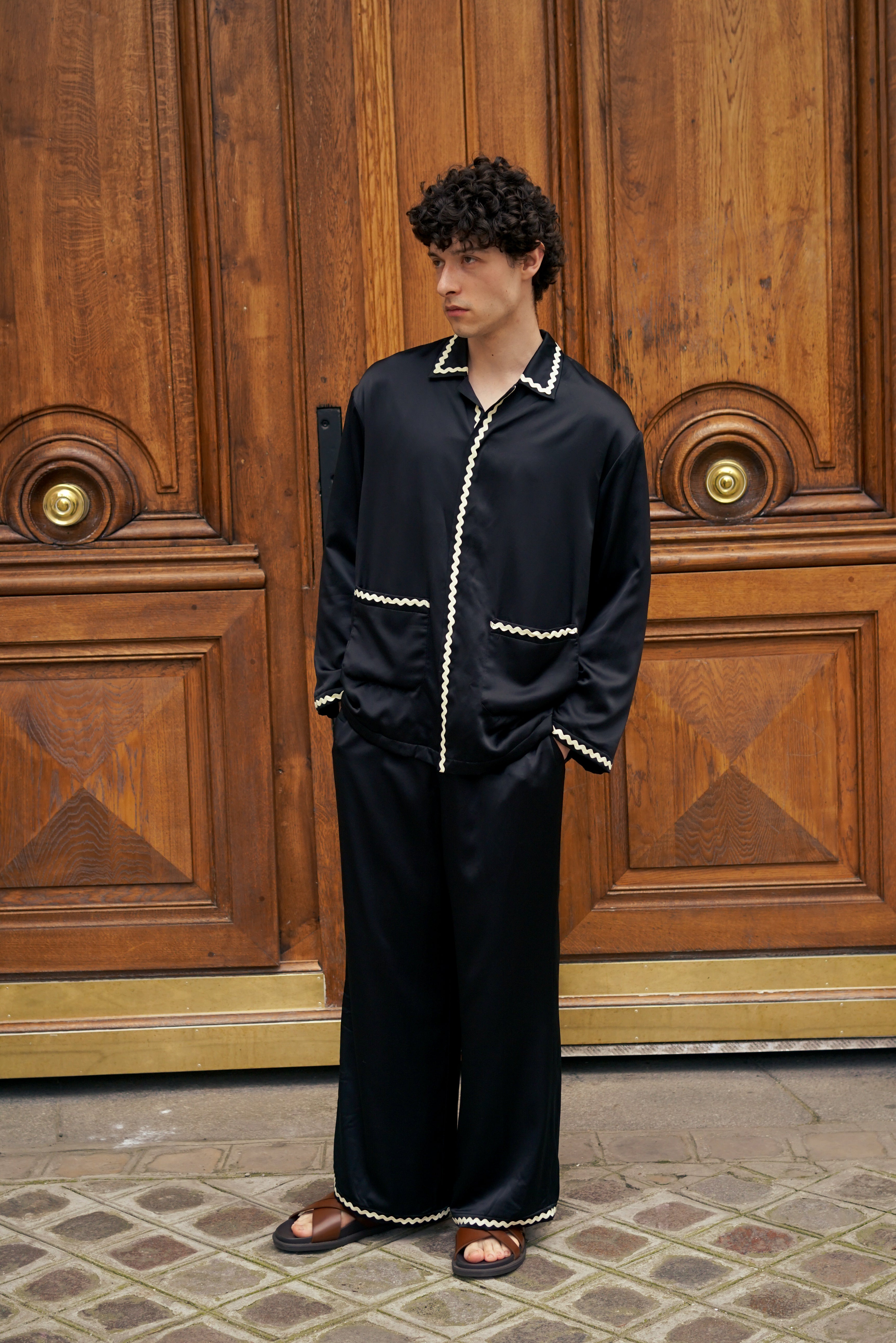 Floating Collection Unisex Silk Pajamas Long Set for Men & Women