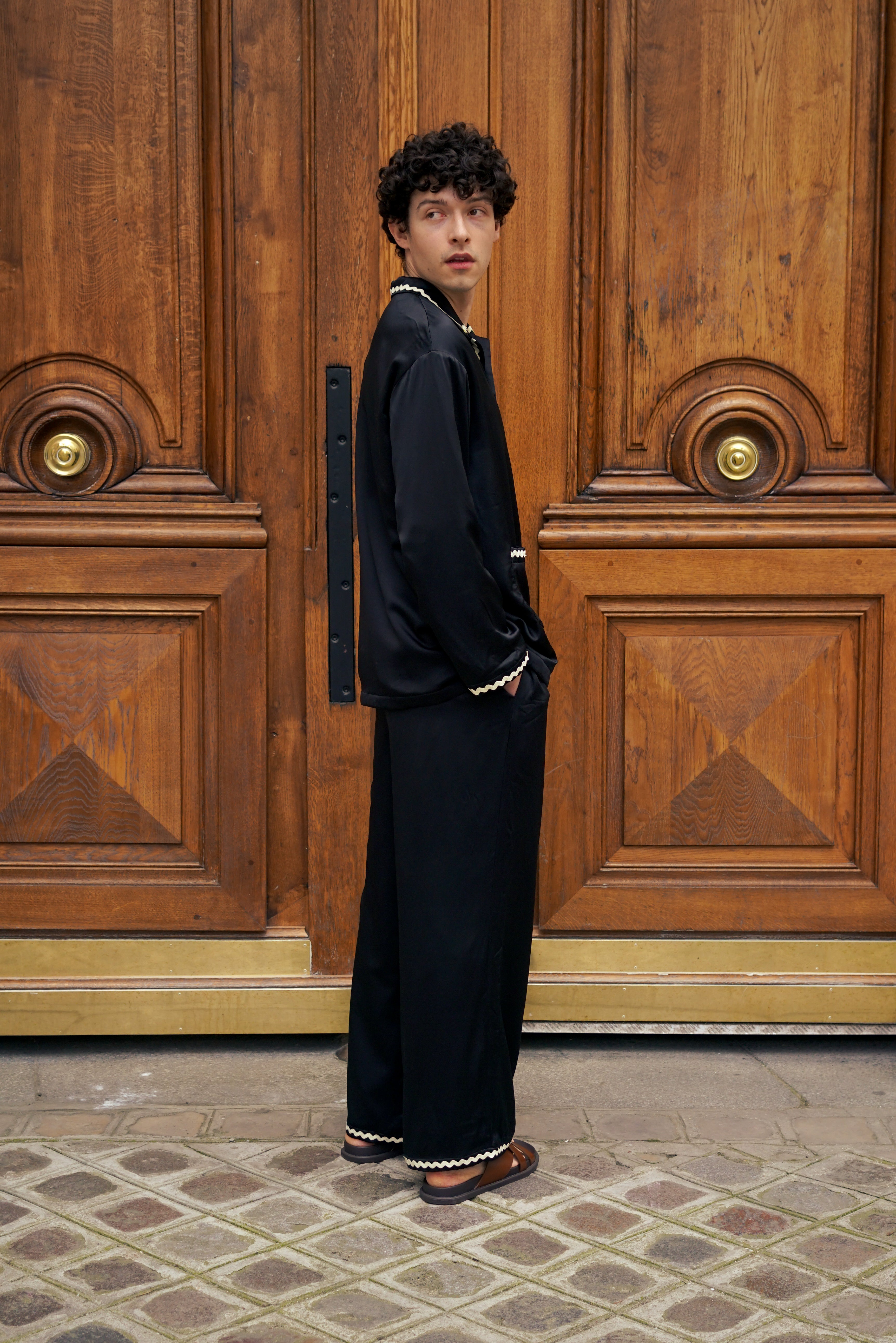 Floating Collection Unisex Silk Pajamas Long Set for Men & Women