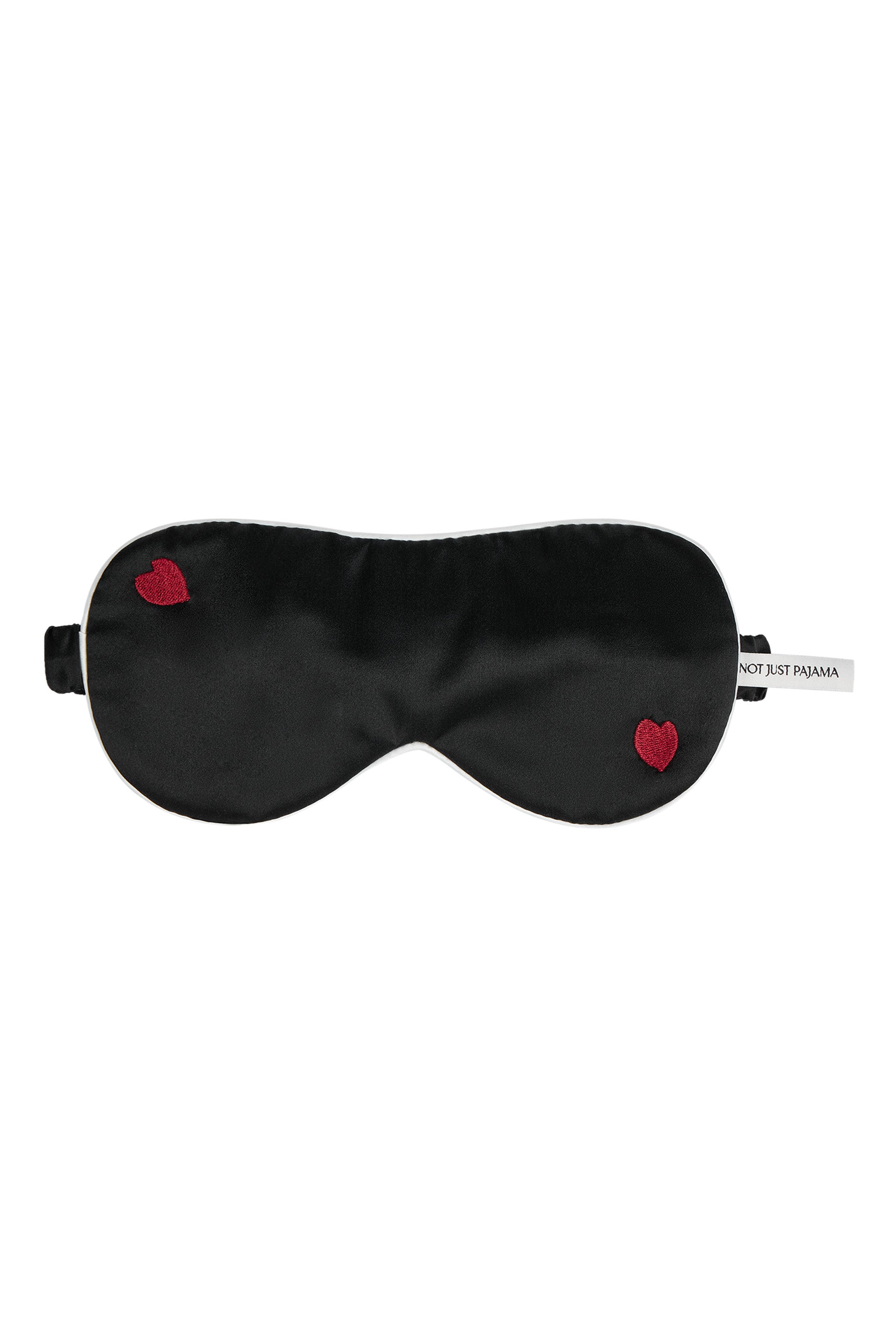 Little Heart Silk Sleeping Eye Mask-Silk Sleeping Eye Mask-Midnight Black-One Size-2311H02ARS231915-Not Just Pajama