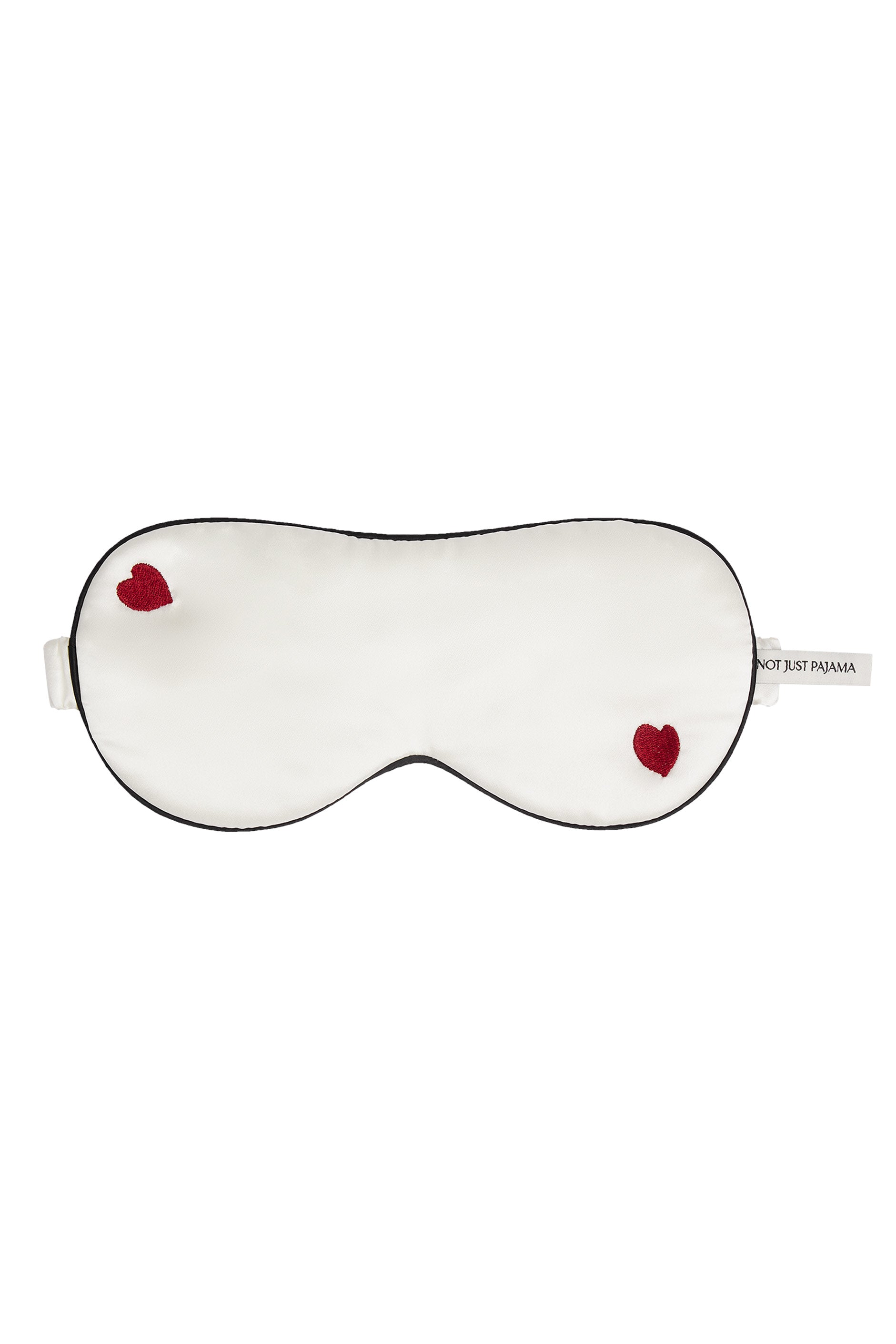 Little Heart Silk Sleeping Eye Mask-Silk Sleeping Eye Mask-White-One Size-2311H02ARS231950-Not Just Pajama