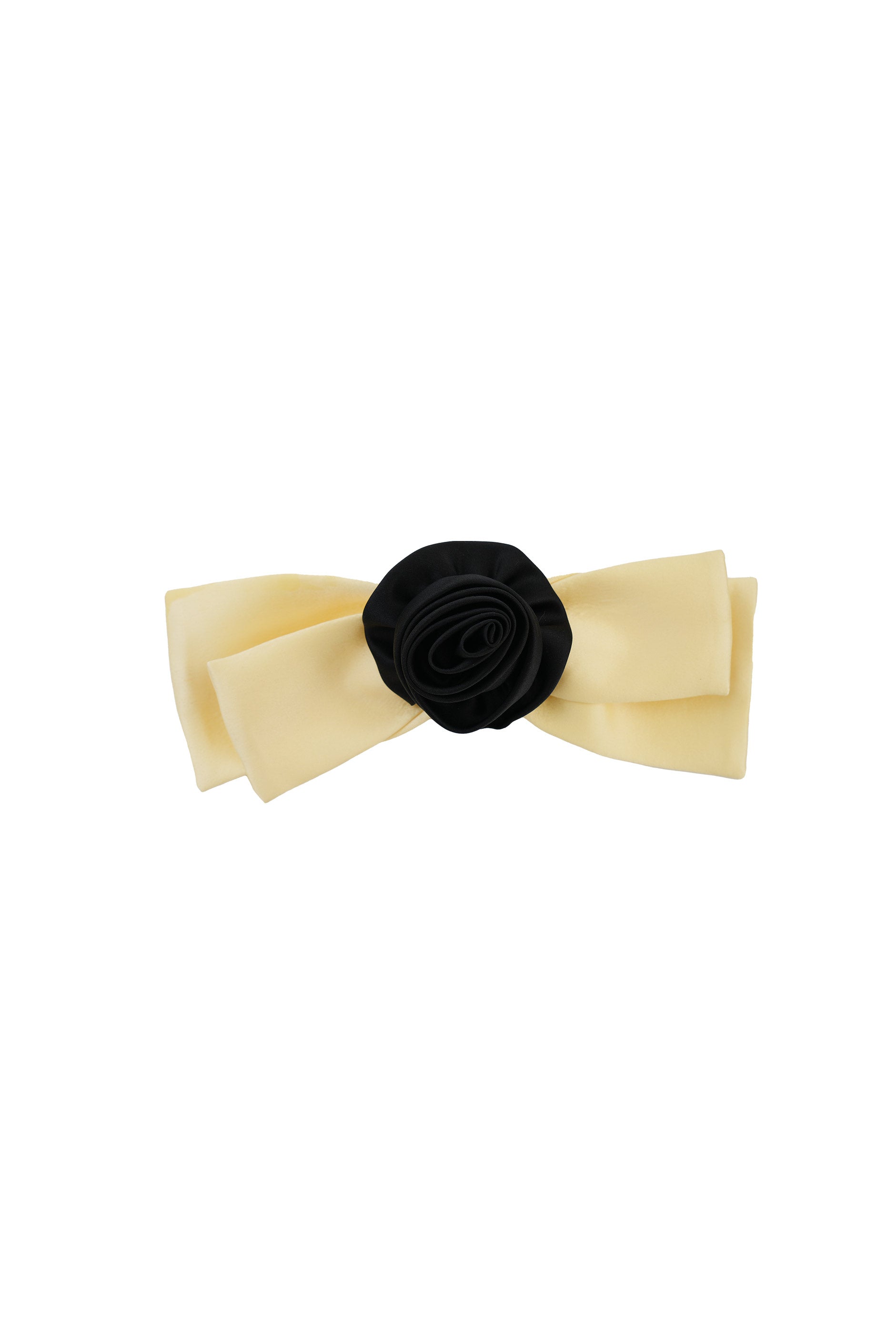 Tuscan Sun Handcrafted Silk Bow Clip-Silk Accessories-Yellow-NJP24105-Not Just Pajama