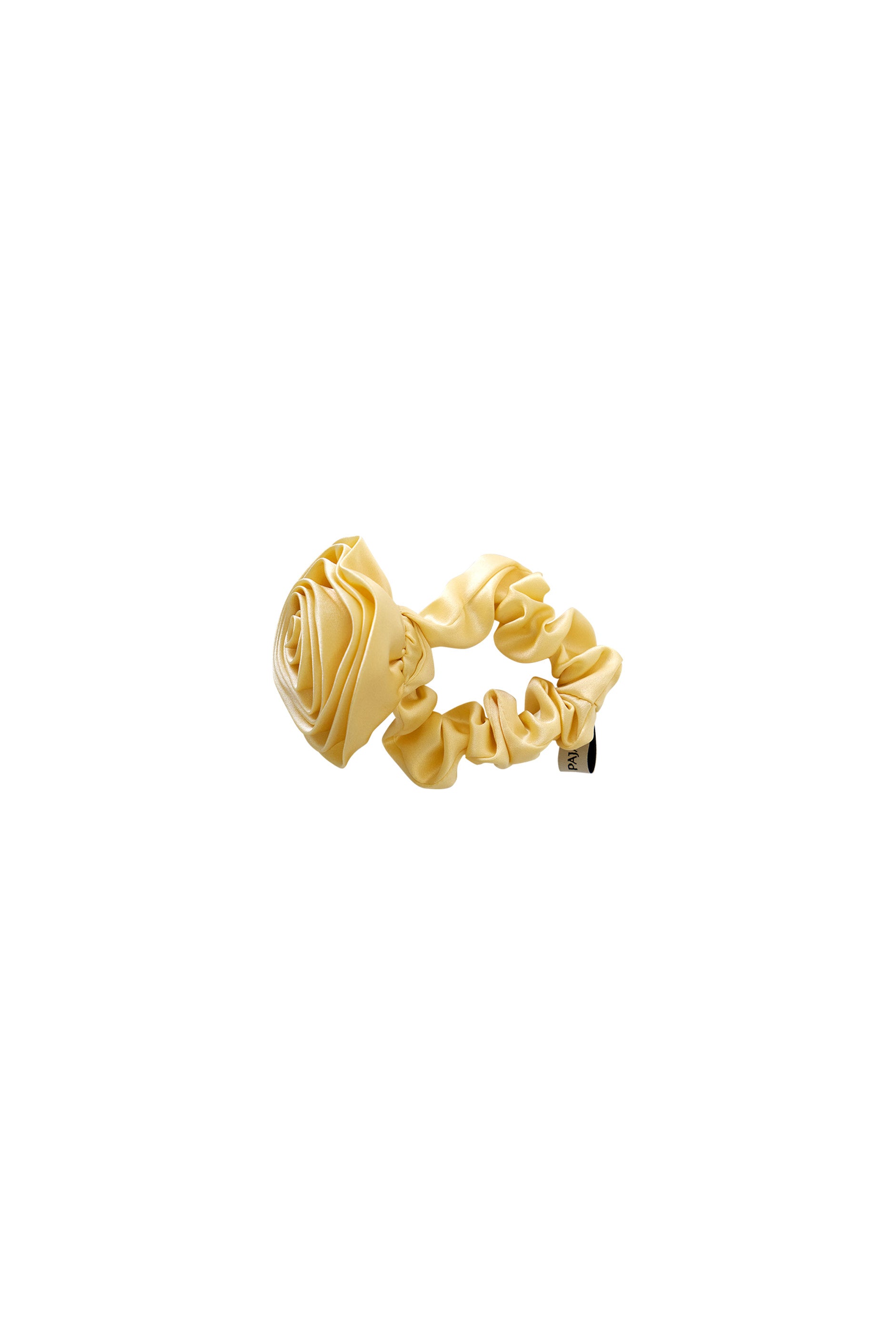 Tuscan Sun Silk Rose Scrunchie-Silk Accessories-Yellow-NJP24106-Not Just Pajama