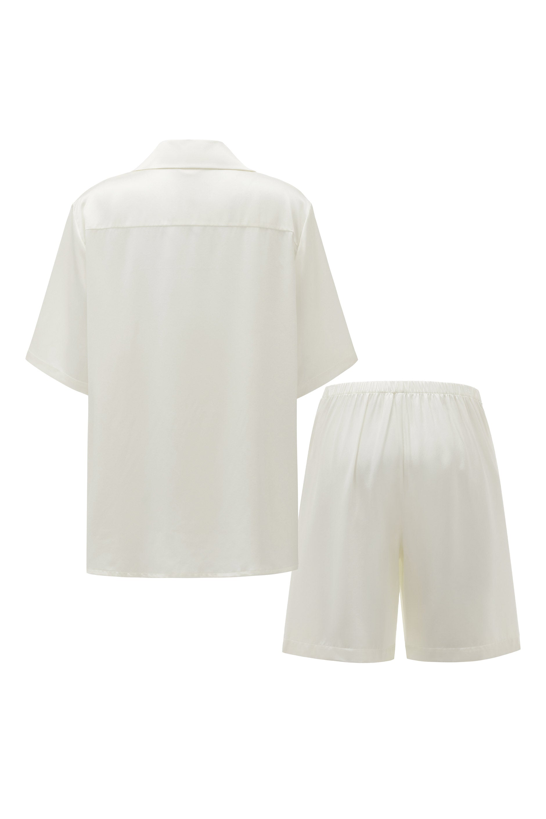 Women's Oversized Silk Short Set with Dachshund Embroidery – Not