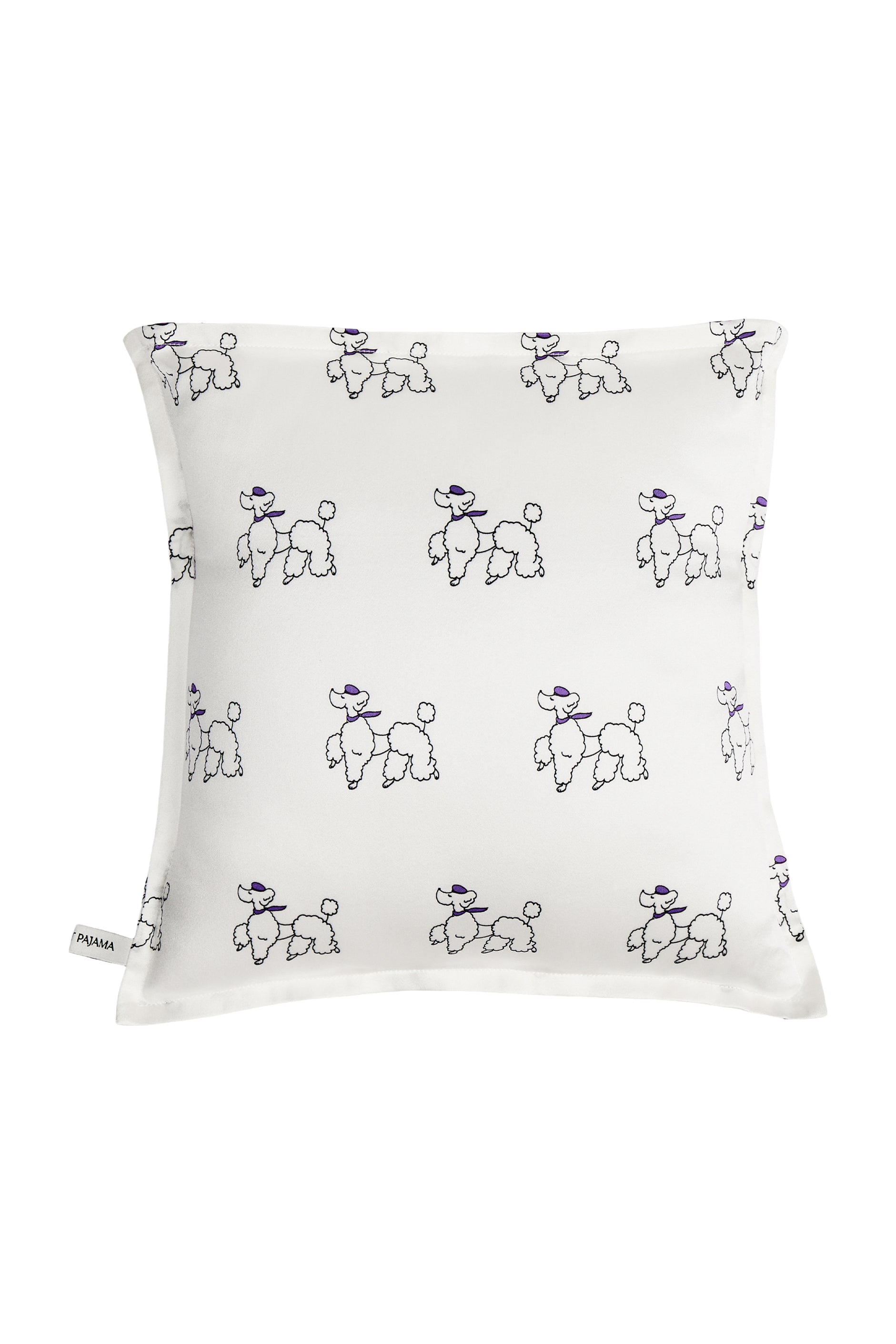 Puppy Edition Diamond Poodles Silk Throw Pillow-Silk Pillow-One size-Multiple Poodles-NJP2487B-Not Just Pajama
