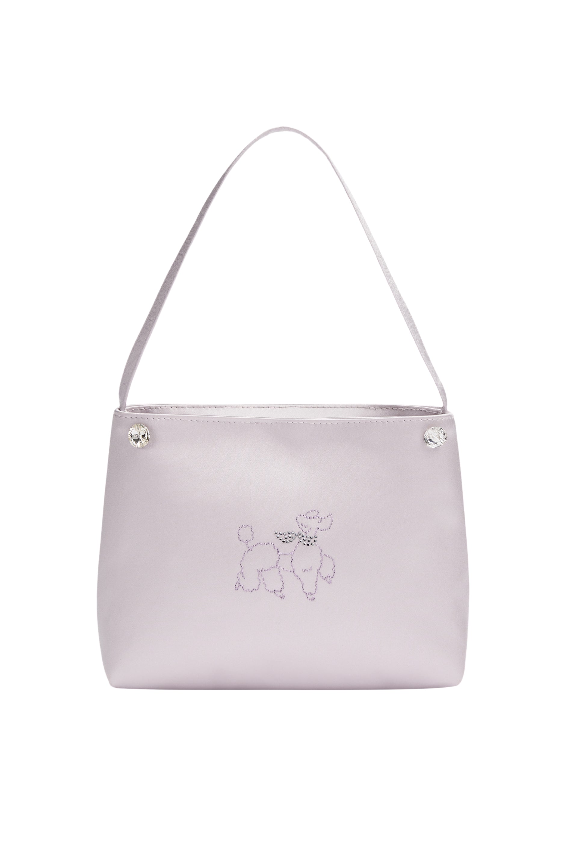 Puppy Edition Diamond Poodles Silk Handbag - Amethyst-Silk Bags-Amethyst-NJP2488B-Not Just Pajama