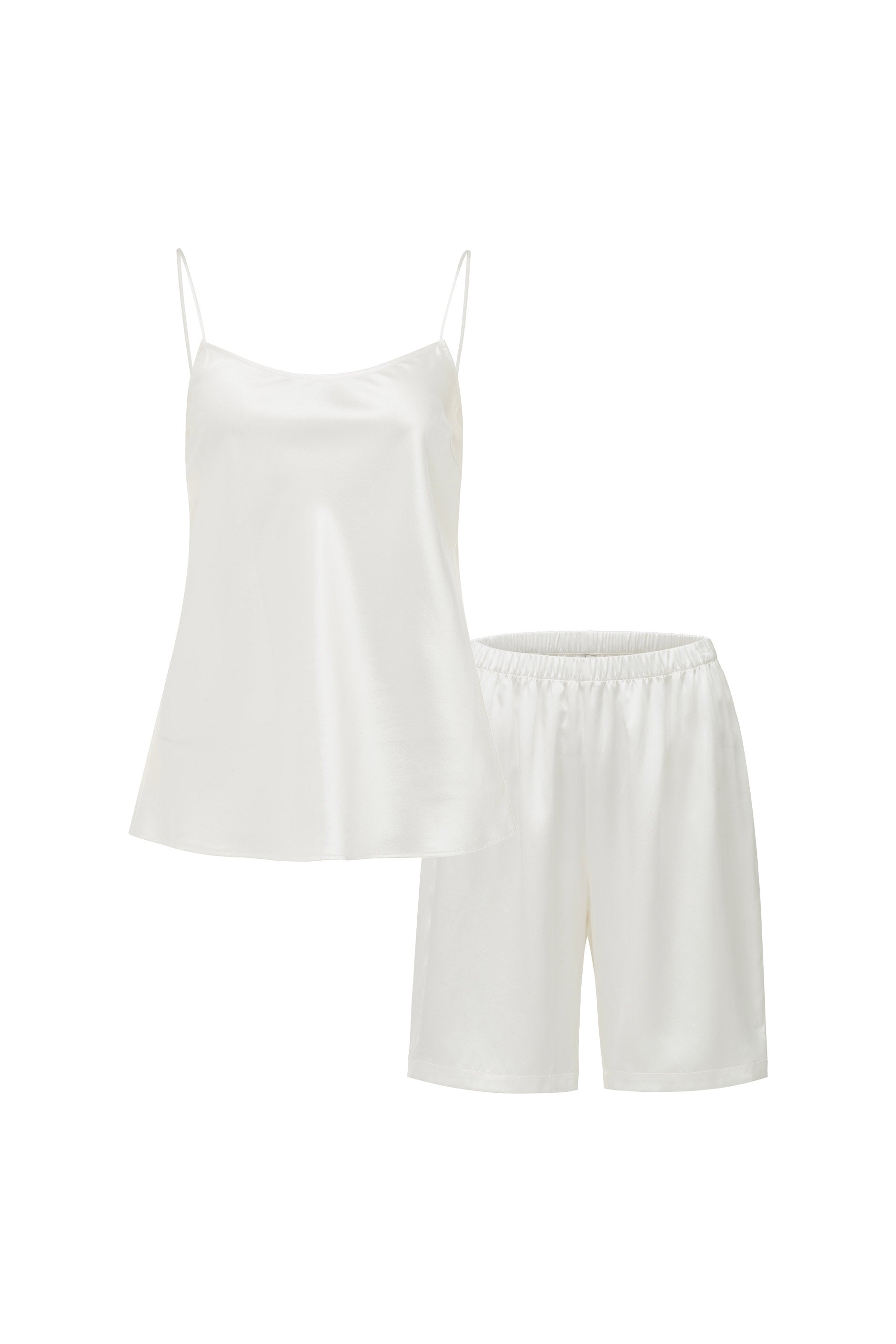Bride-To-Be Silk Lounge Set with Feathers White & Pink-Silk Pajamas Short Set-White-S-NJP2493-Not Just Pajama