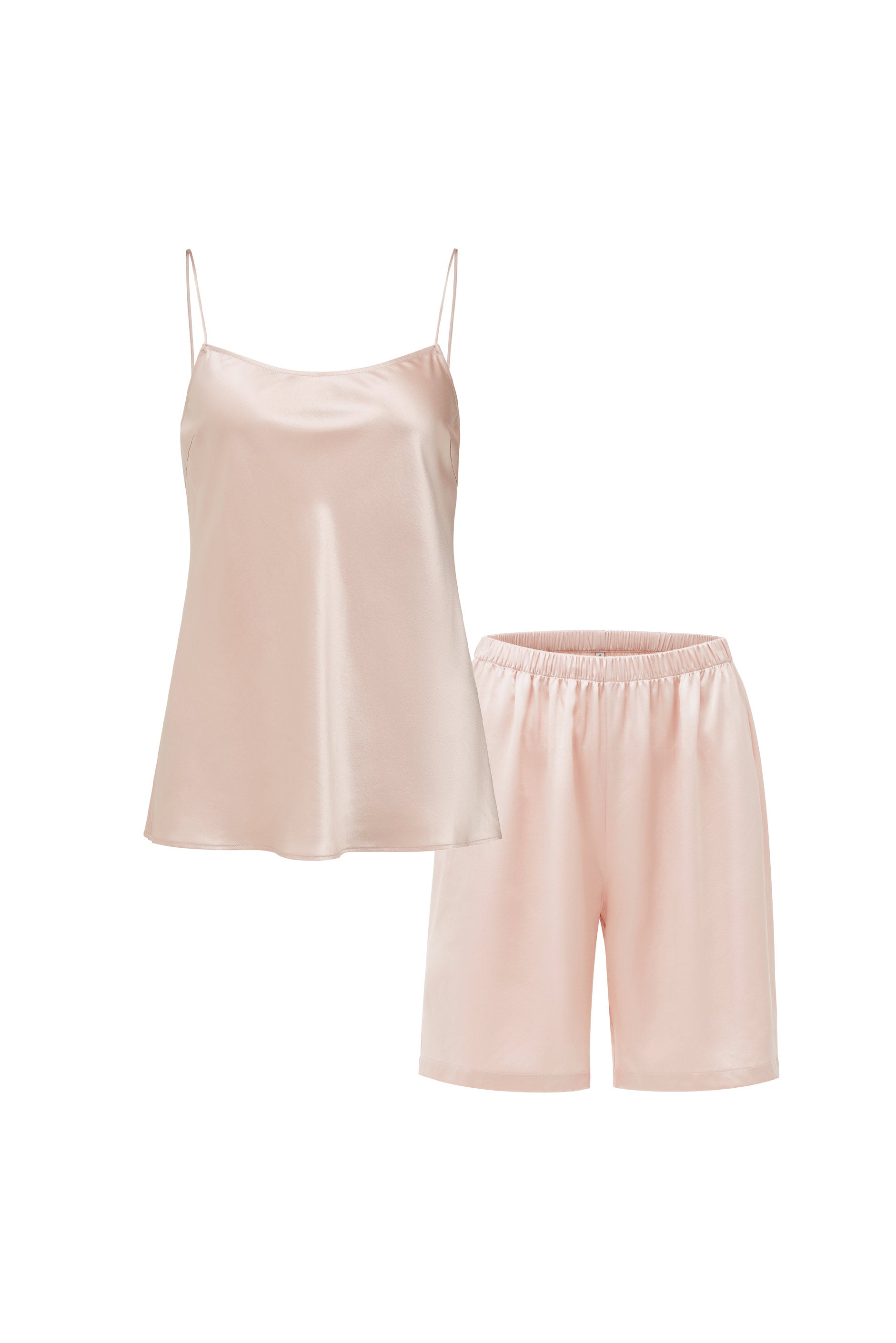 Bride-To-Be Silk Lounge Set with Feathers White & Pink-Silk Pajamas Short Set-Rose Pink-S-NJP2493-Not Just Pajama