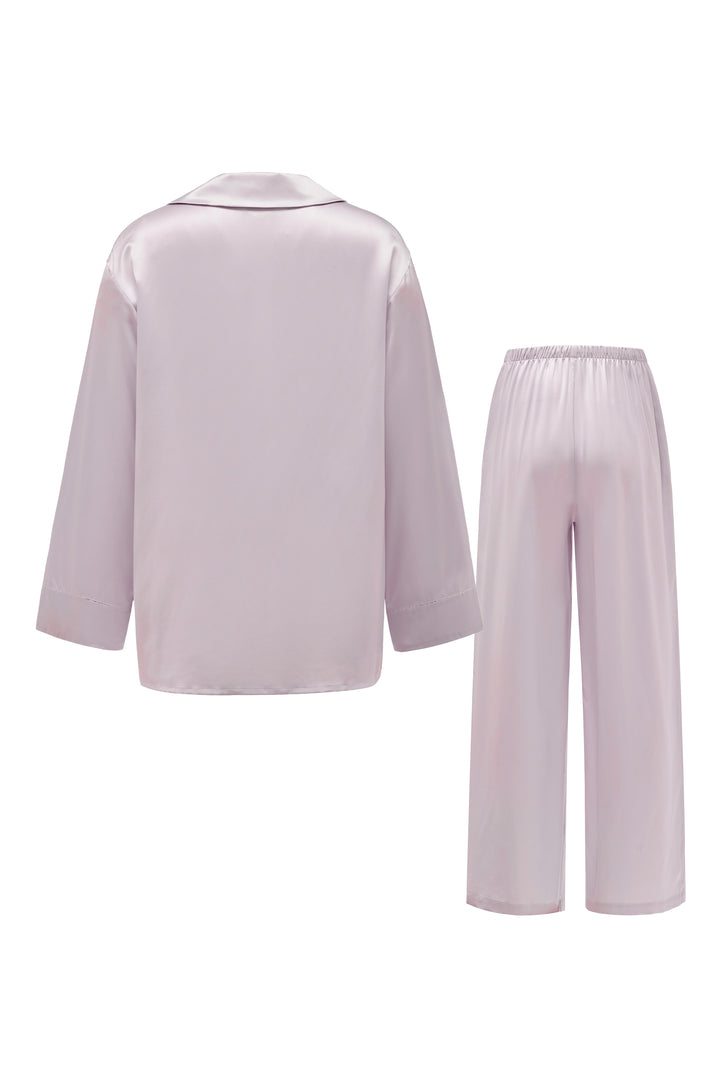 VEGA Collection Silk Rhinestone-Embellished Long Sleeve Set - Amethyst