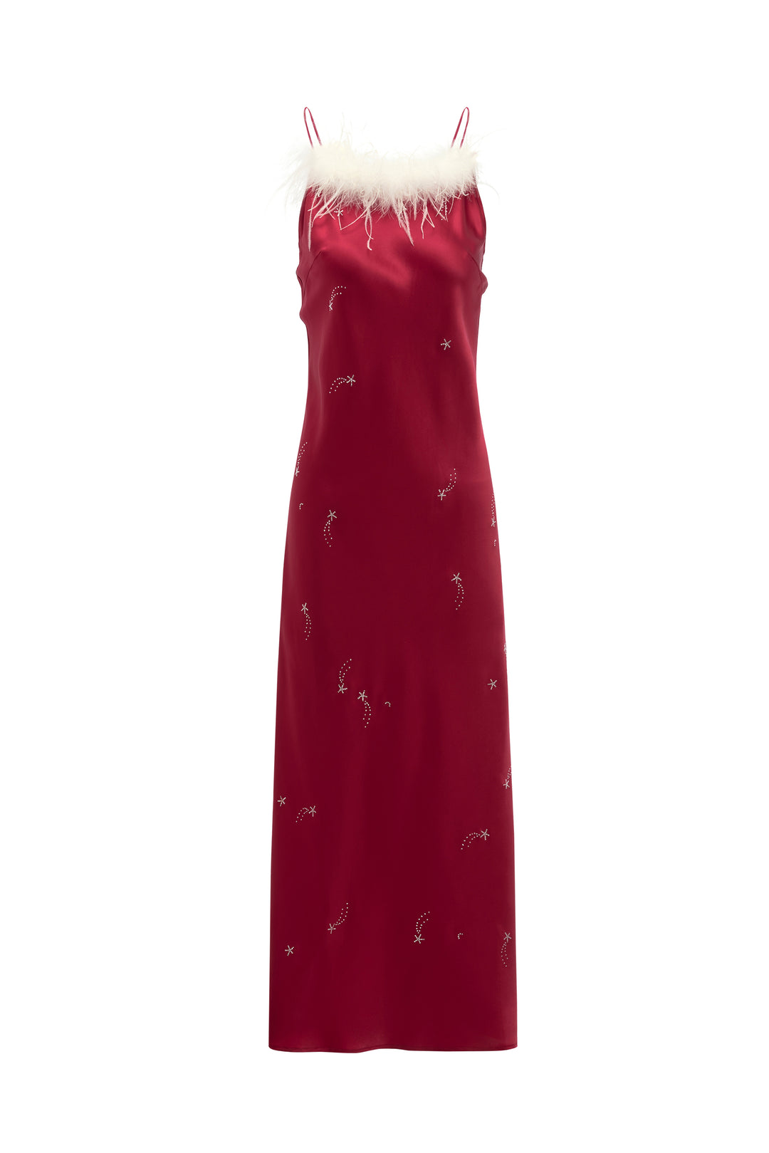 VEGA Womens 22mm Mulberry Silk Crystal-Embellished Slip Dress, White / L VEGA Womens 22mm Mulberry Silk Crystal-Embellished Slip Dress, White / L