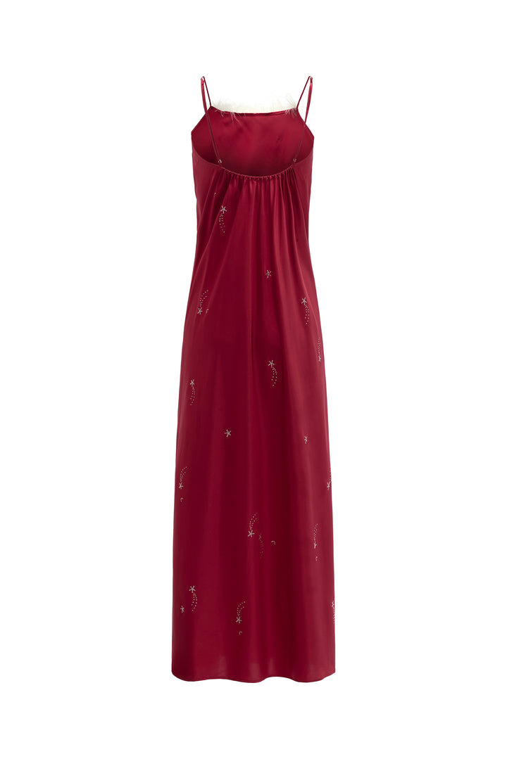 VEGA Women’s 22mm Mulberry Silk Crystal-Embellished Slip Dress-Silk Dress-Not Just Pajama