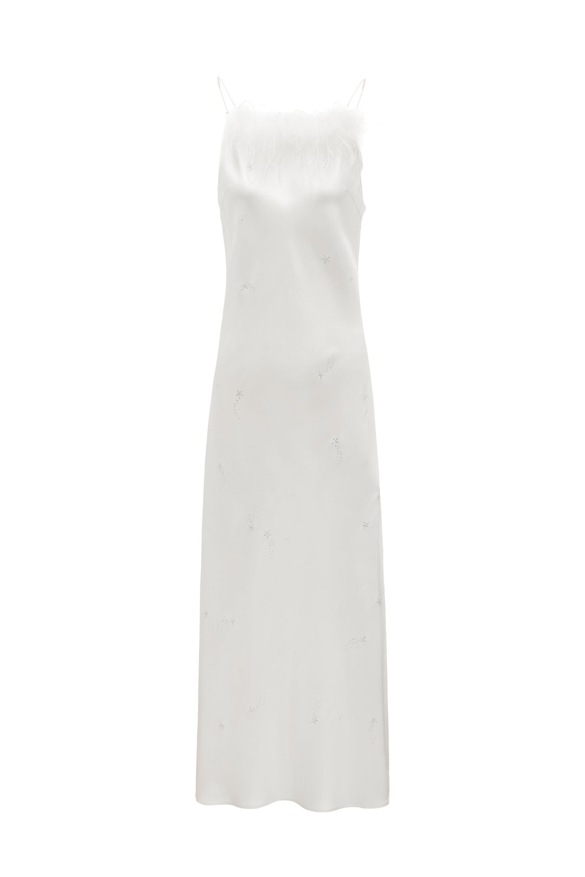 VEGA Women’s 22mm Mulberry Silk Crystal-Embellished Slip Dress-Silk Dress-White-S-NJP25122-Not Just Pajama