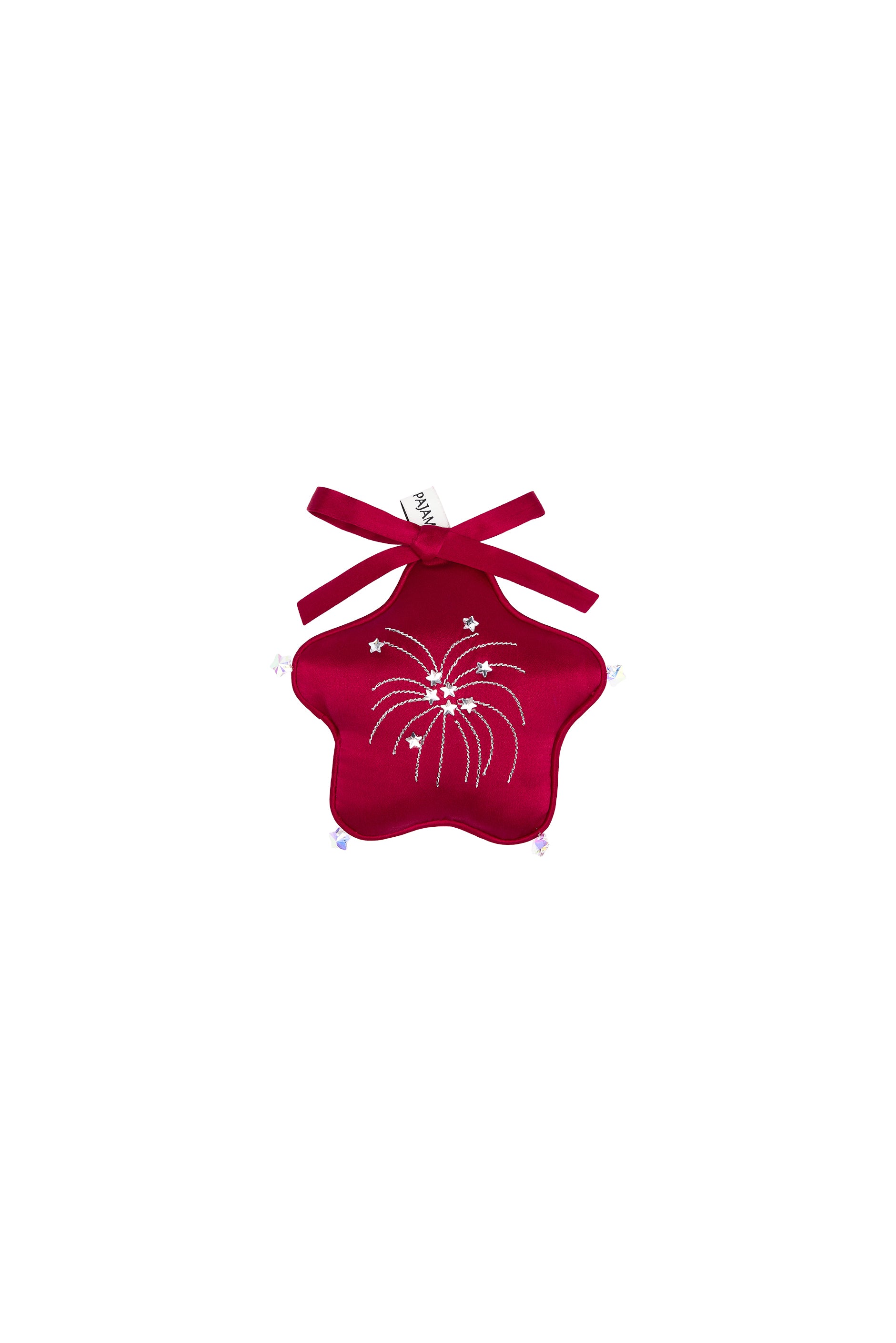 VEGA 22mm Mulberry Silk Crystal Star Scent Sachet-Silk Accessories-Burgundy-One Size-NJP25124-Not Just Pajama