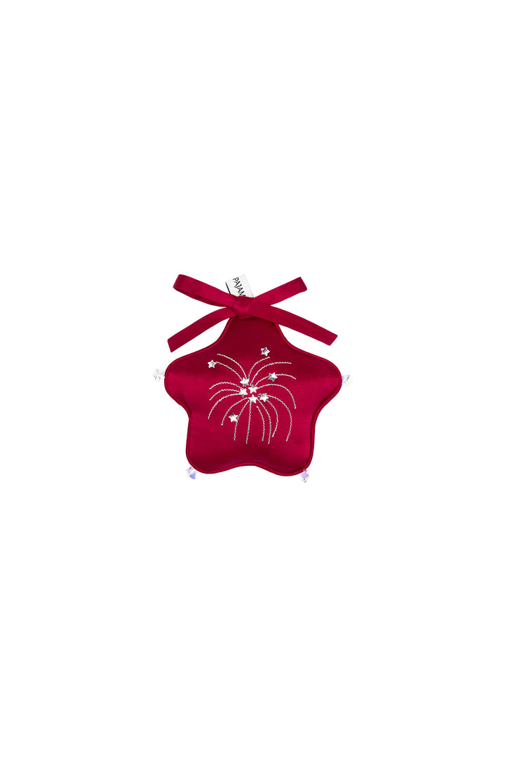 VEGA 22mm Mulberry Silk Crystal Star Scent Sachet-Silk Accessories-Burgundy-One Size-NJP25124-Not Just Pajama