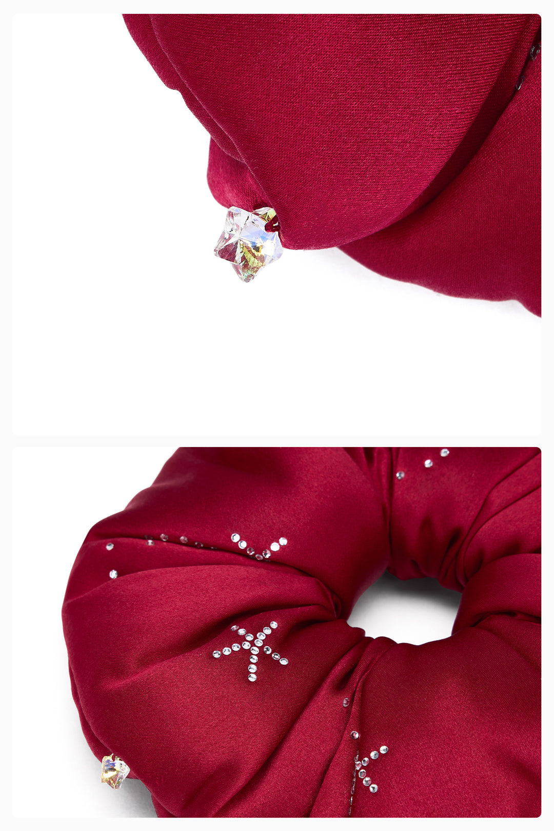 VEGA Women’s 22mm Mulberry Silk Crystal Scrunchie-Silk Accessories-Not Just Pajama