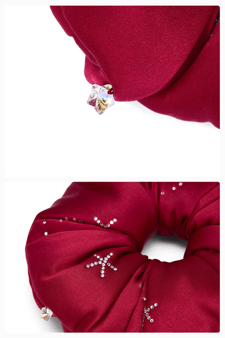 VEGA Women’s 22mm Mulberry Silk Crystal Scrunchie-Silk Accessories-Not Just Pajama