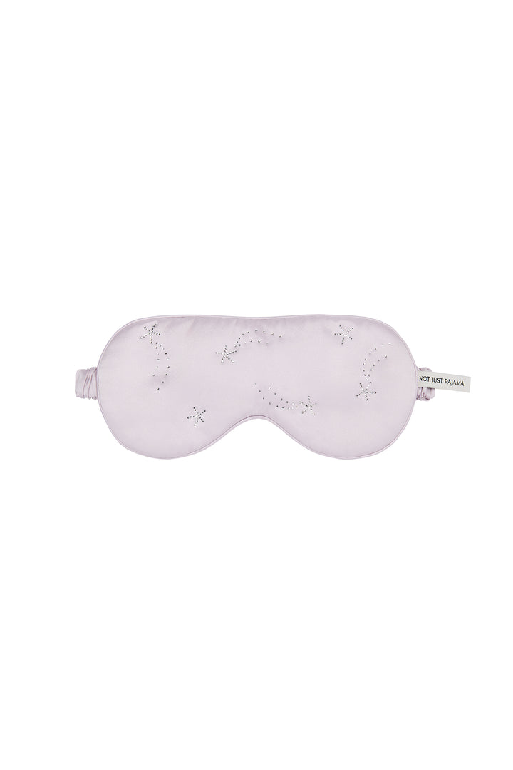 VEGA Collection Feathered Silk Rhinestone-Embellished Eye Mask - Amethyst