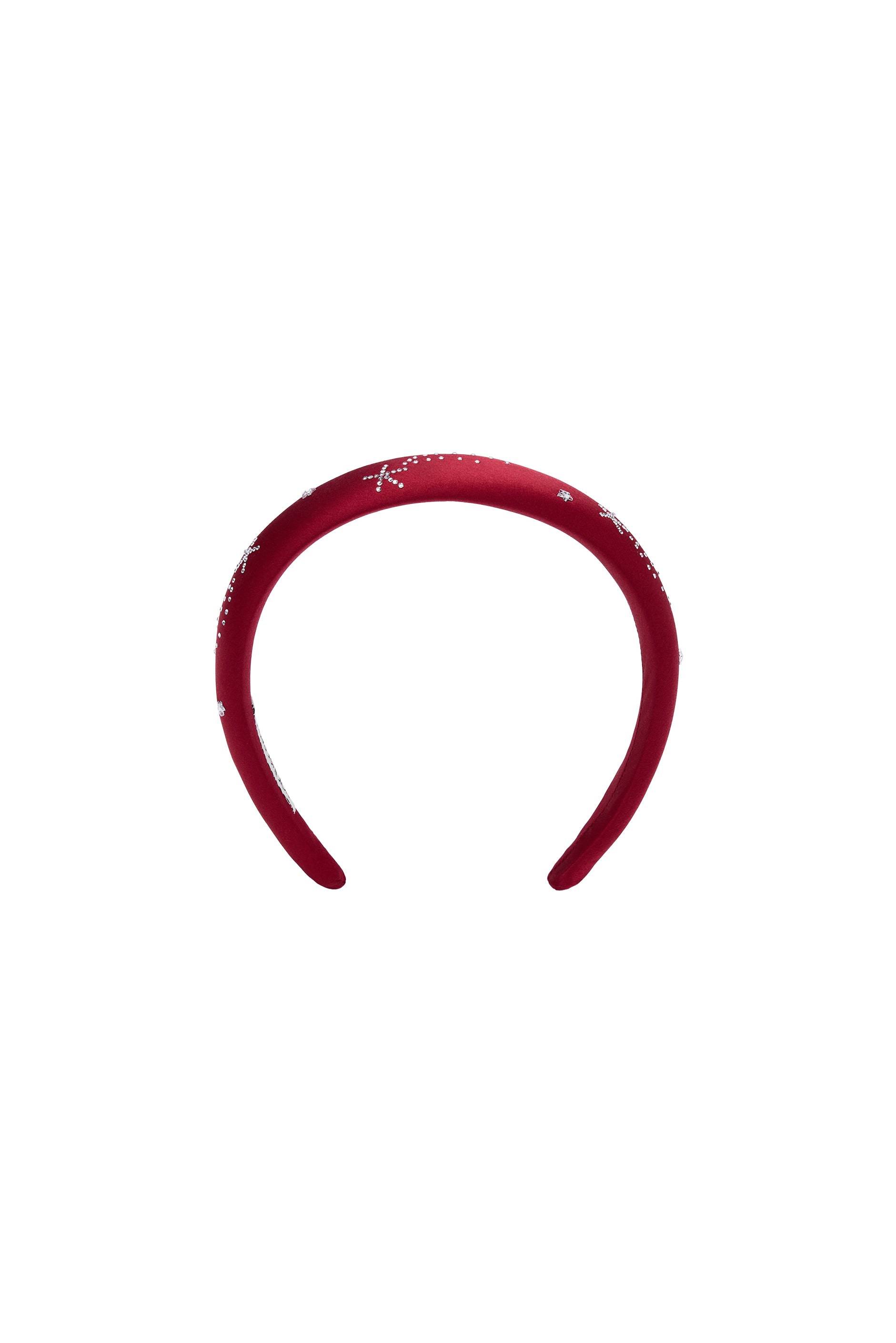 VEGA Women’s 22mm Mulberry Silk Crystal Padded Headband-Silk Accessories-Burgundy-One Size-NJP25127-Not Just Pajama