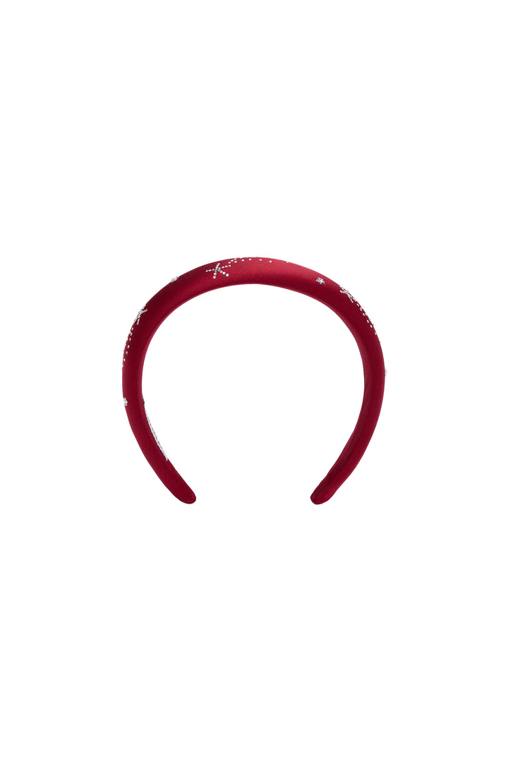 VEGA Women’s 22mm Mulberry Silk Crystal Padded Headband-Silk Accessories-Burgundy-One Size-NJP25127-Not Just Pajama