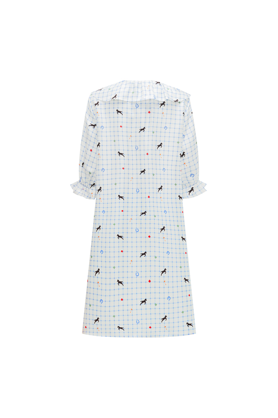 Pony Farm Women’s 18mm Mulberry Silk Twill Ruffle V-Neck Sleep Dress-Silk Pajamas Long Set-Not Just Pajama