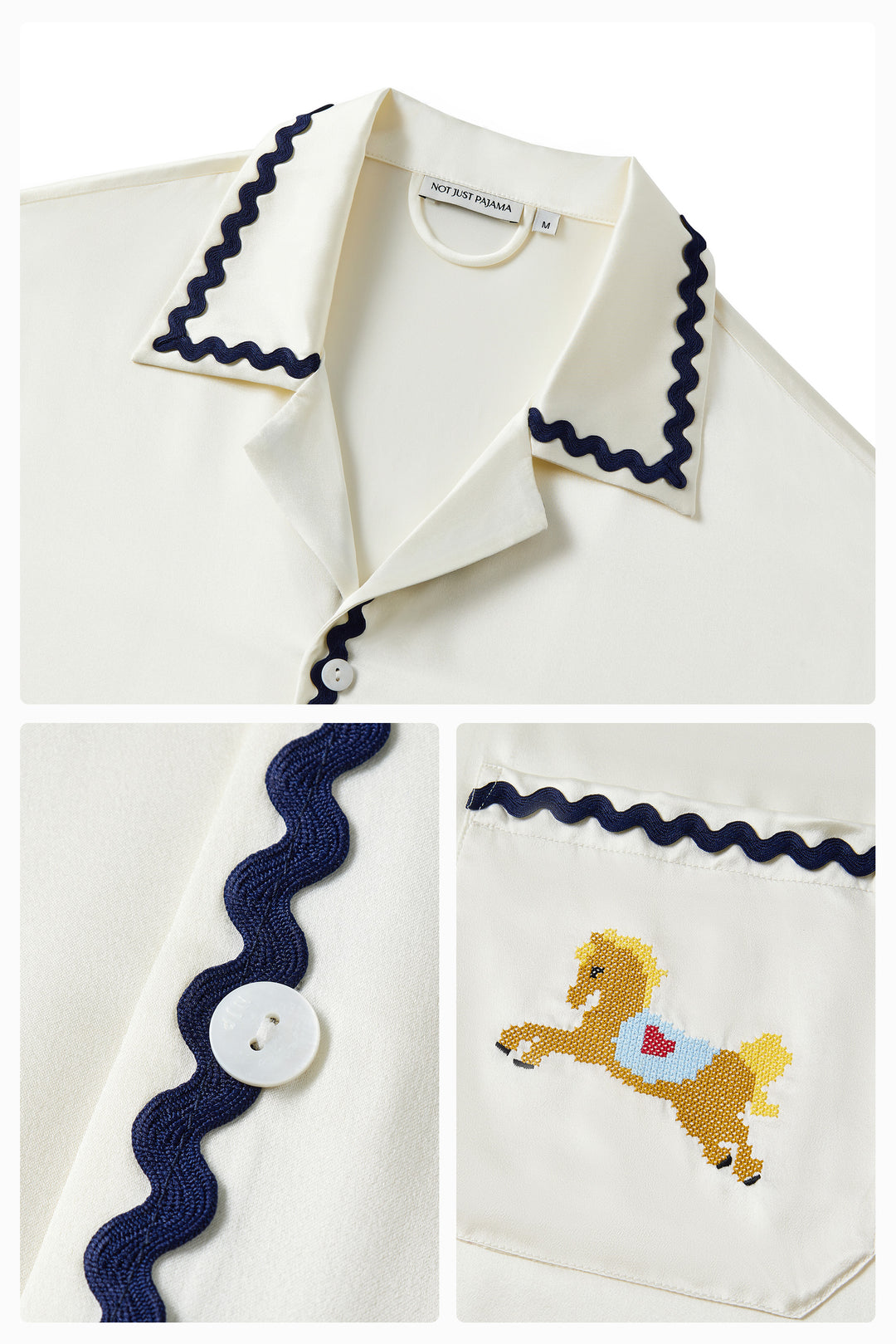 Pony Farm Men’s 22mm Mulberry Silk Long Sleeve Pajama Set-Silk Pajamas Long Set-Not Just Pajama