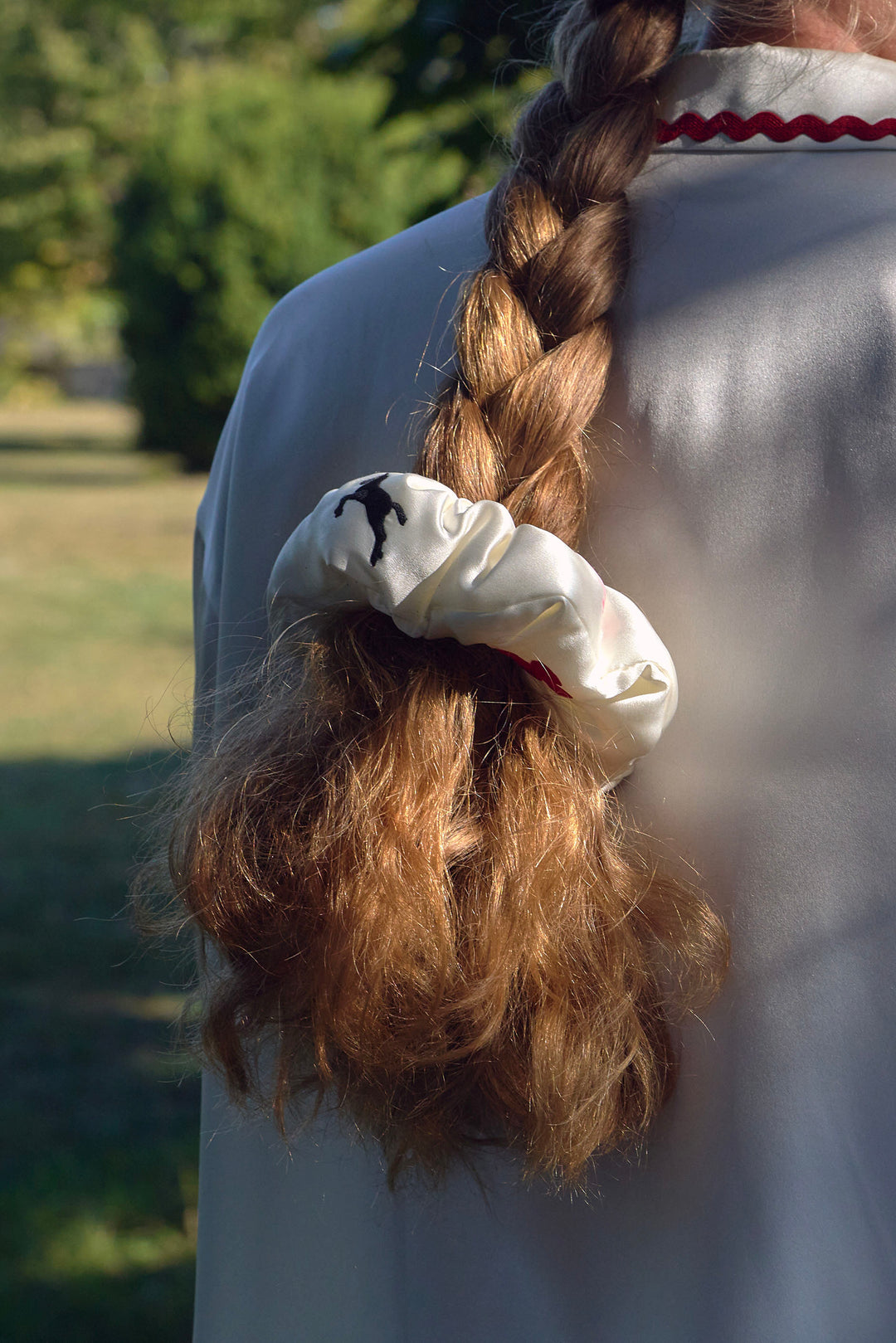 Pony Farm 22mm Mulberry Silk Lucky Symbol Scrunchie-Silk Accessories-Not Just Pajama