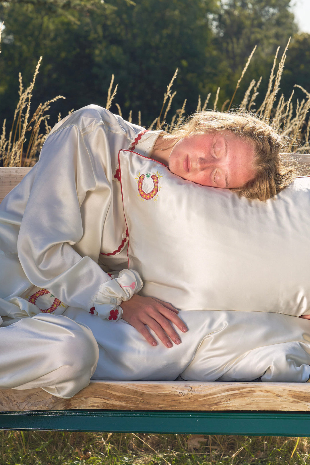 Pony Farm 22mm Mulberry Silk Lucky Pony Piped Pillowcase-Silk Pillow-Not Just Pajama