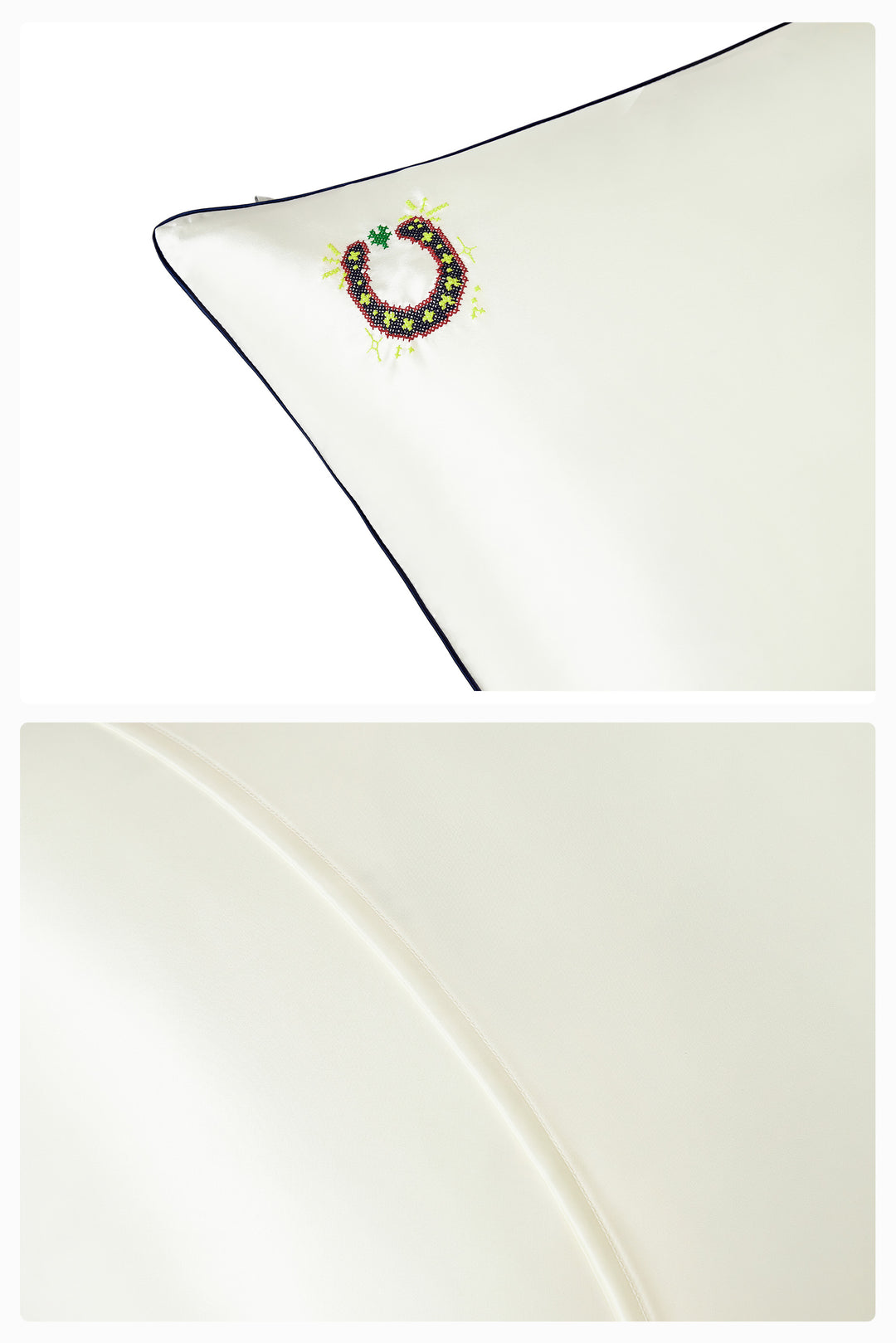 Pony Farm 22mm Mulberry Silk Lucky Pony Piped Pillowcase-Silk Pillow-Not Just Pajama