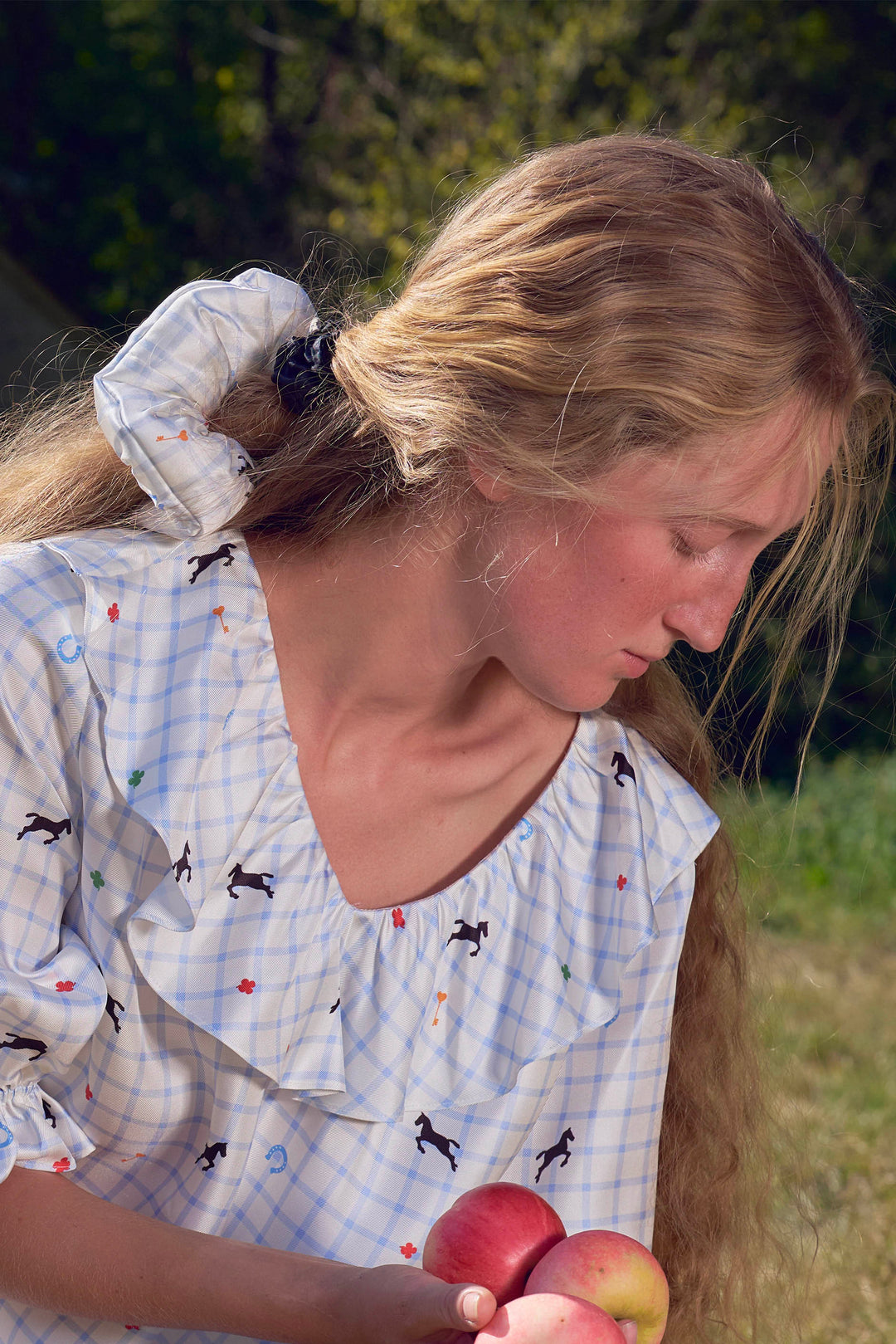 Pony Farm 22mm Mulberry Silk Lucky Symbol Scrunchie-Silk Accessories-Not Just Pajama