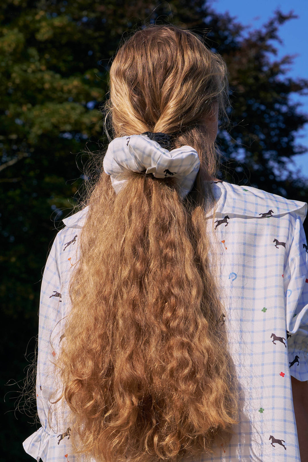 Pony Farm 22mm Mulberry Silk Lucky Symbol Scrunchie-Silk Accessories-Not Just Pajama