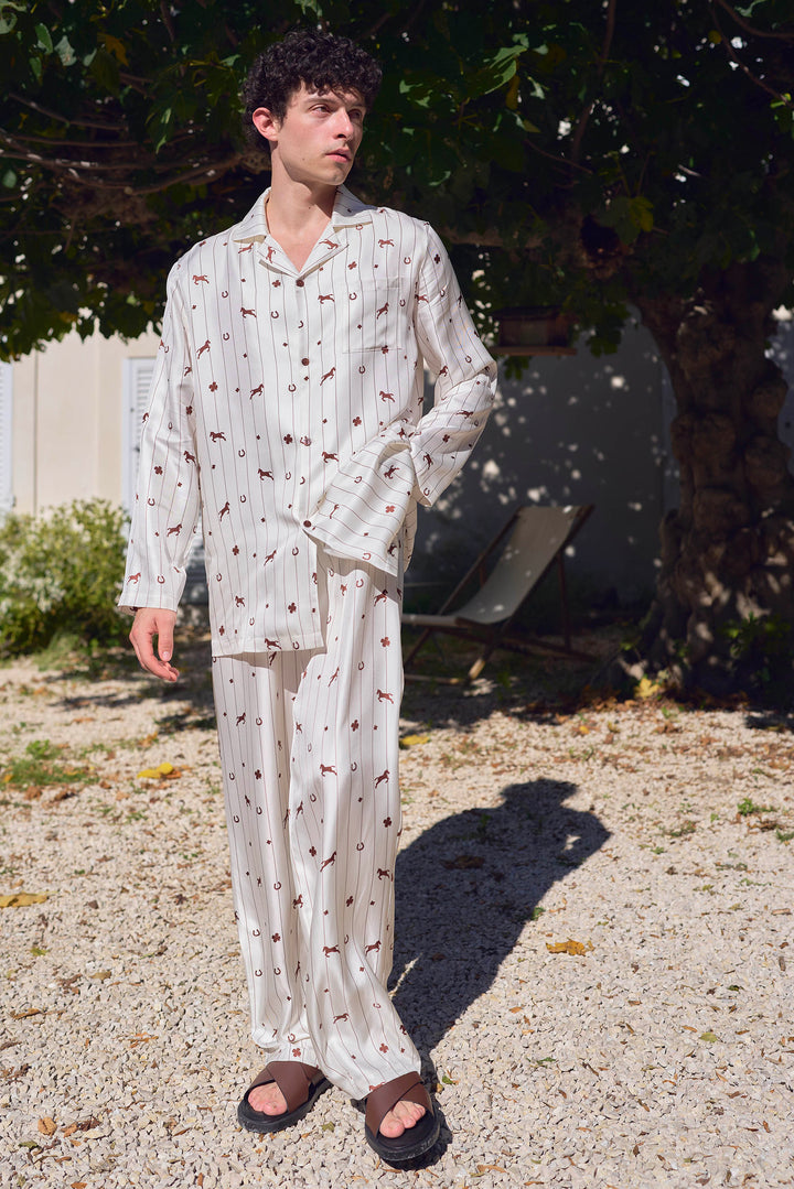 Pony Farm Unisex 18mm Mulberry Silk Twill Long Sleeve Pajama Set-Silk Pajamas Long Set-Not Just Pajama