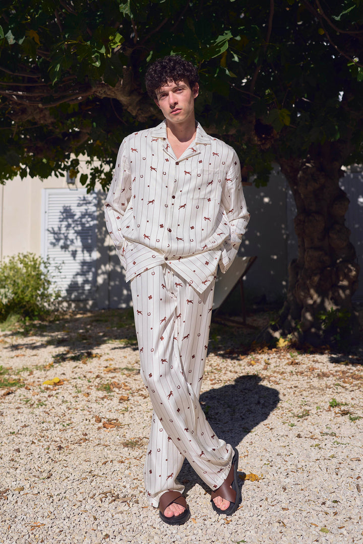 Pony Farm Unisex 18mm Mulberry Silk Twill Long Sleeve Pajama Set-Silk Pajamas Long Set-Not Just Pajama