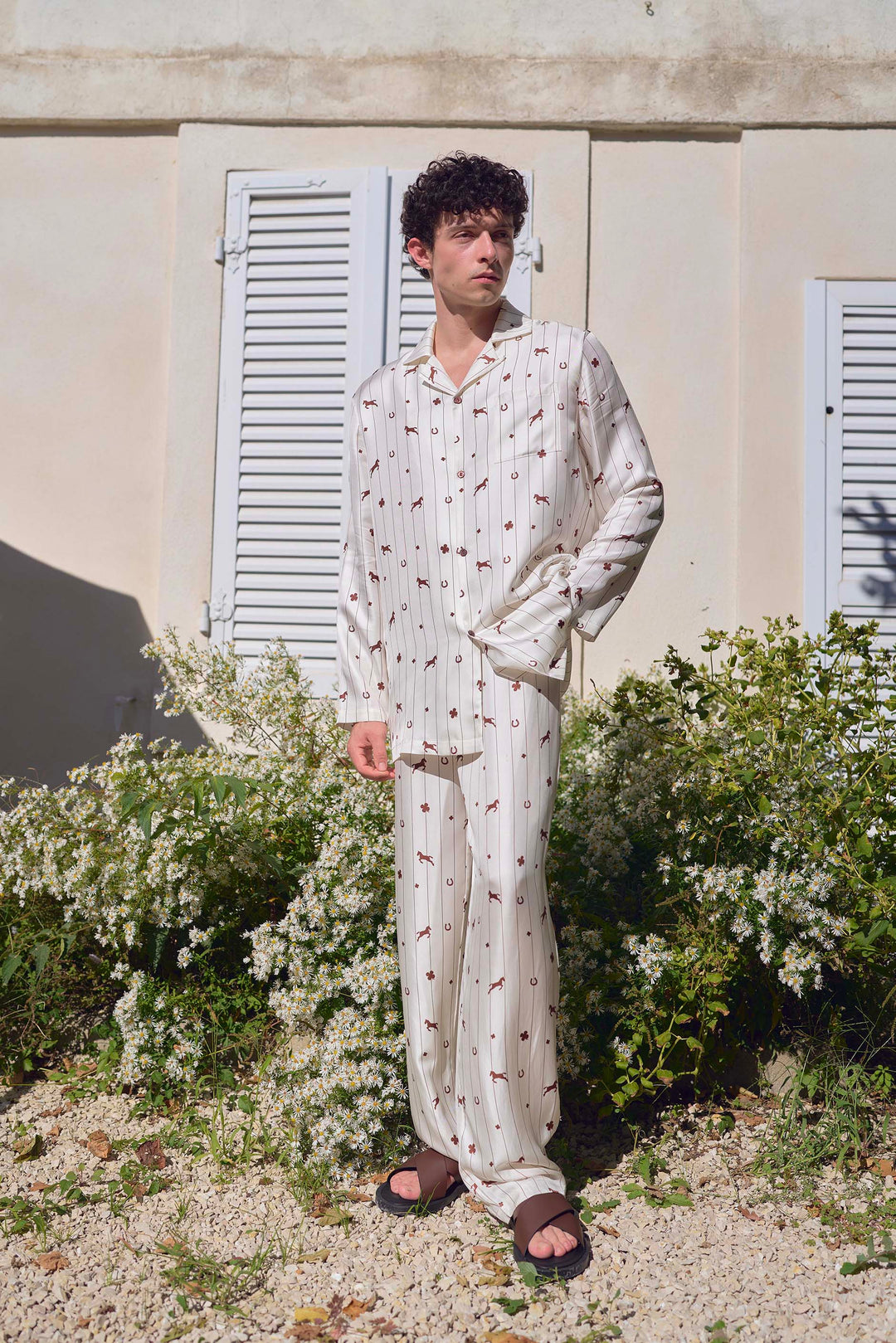 Pony Farm Unisex 18mm Mulberry Silk Twill Long Sleeve Pajama Set-Silk Pajamas Long Set-Not Just Pajama