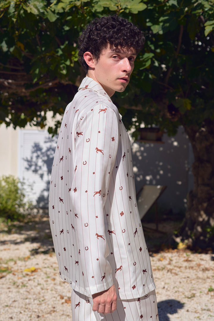 Pony Farm Unisex 18mm Mulberry Silk Twill Long Sleeve Pajama Set-Silk Pajamas Long Set-Not Just Pajama