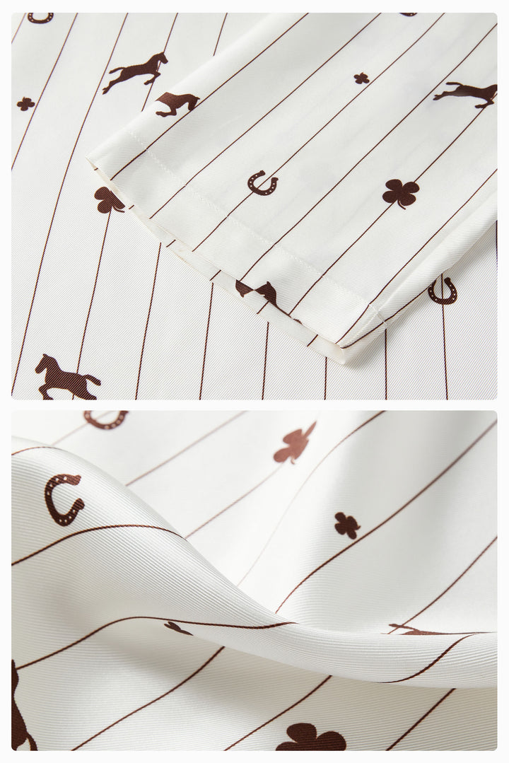 Pony Farm Unisex 18mm Mulberry Silk Twill Long Sleeve Pajama Set-Silk Pajamas Long Set-Not Just Pajama