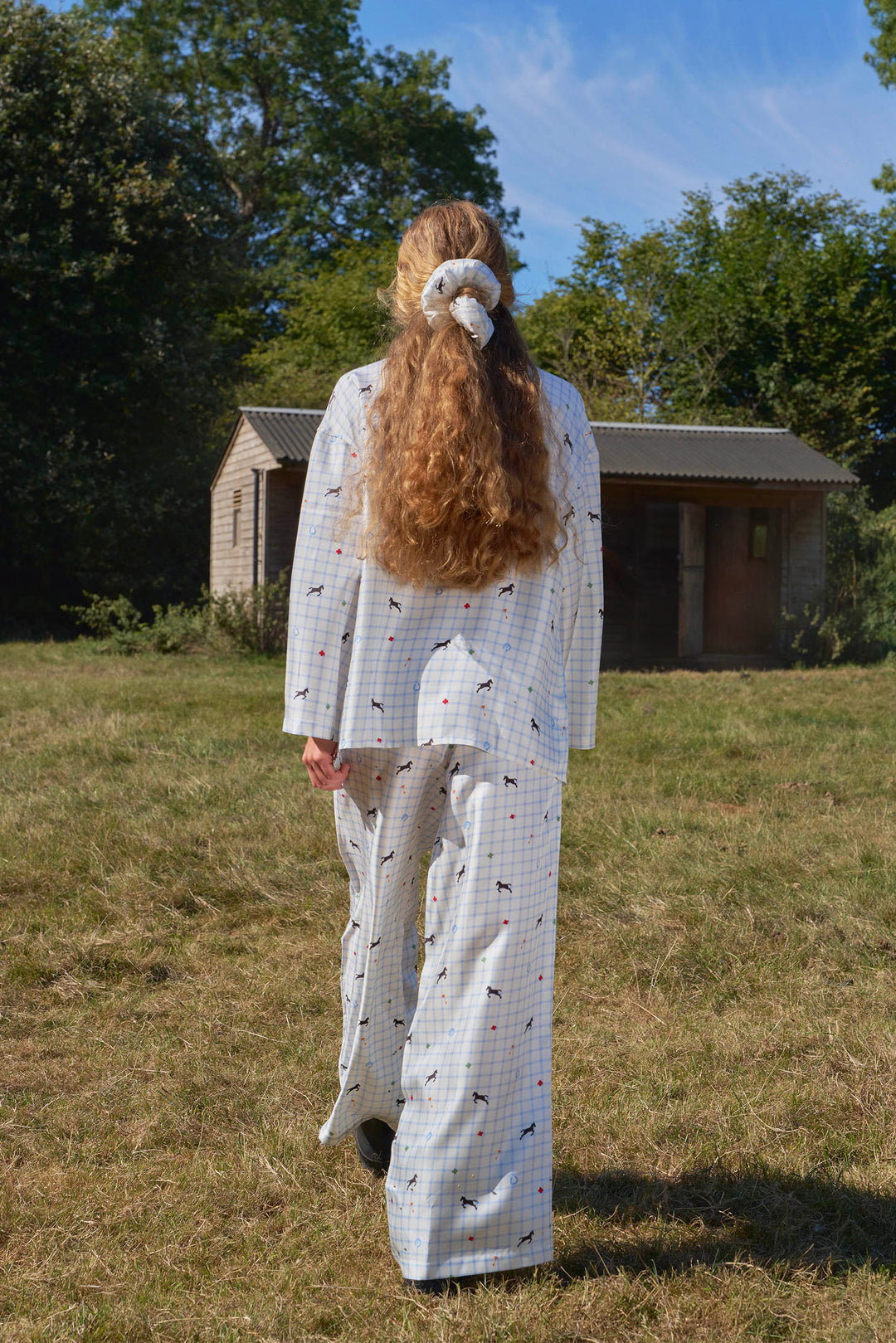 Pony Farm Women’s 18mm Mulberry Silk Twill Long Sleeve Pajama Set-Silk Pajamas Long Set-Not Just Pajama